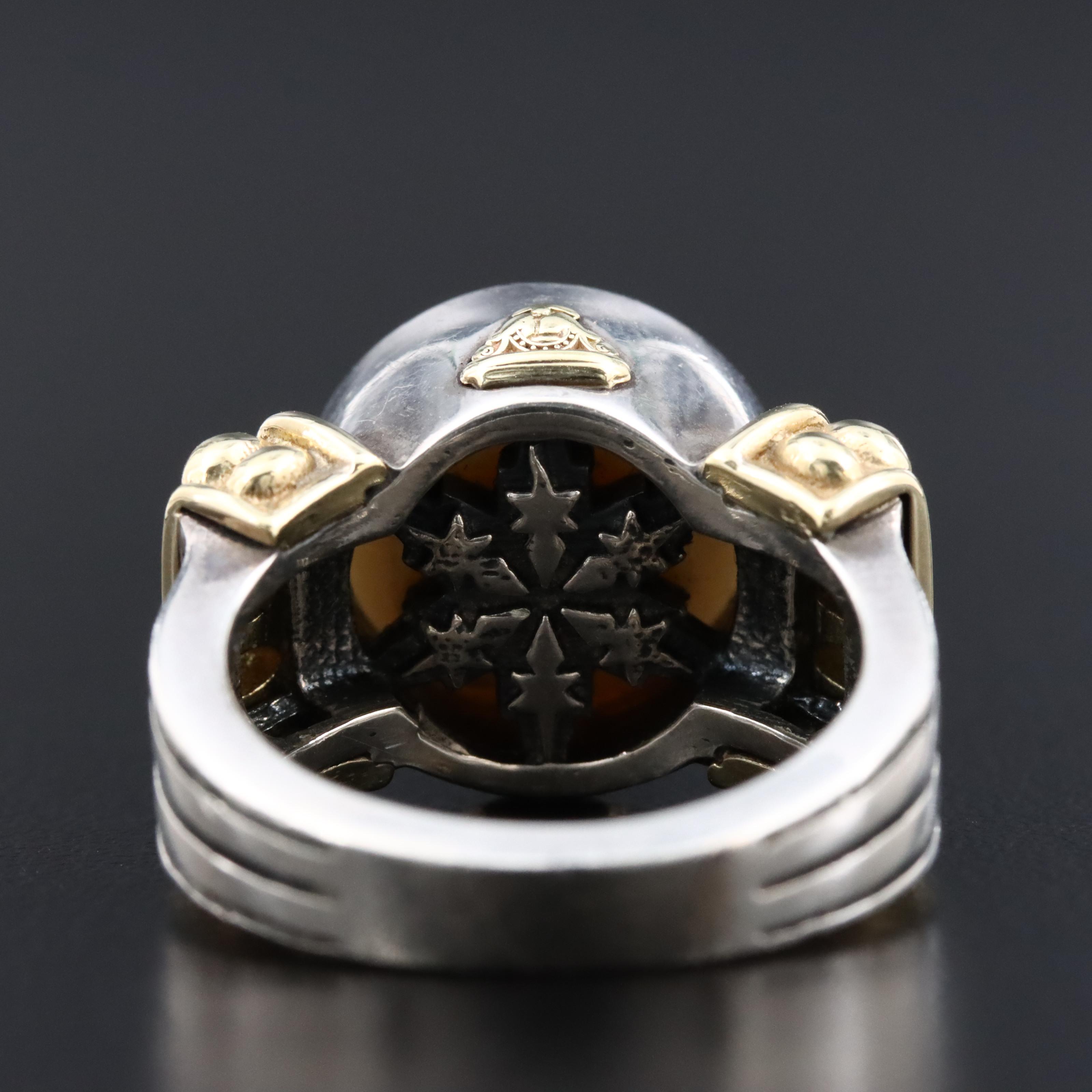 Caviar by Lagos Luna Sterling Pearl Ring with 18K Accents