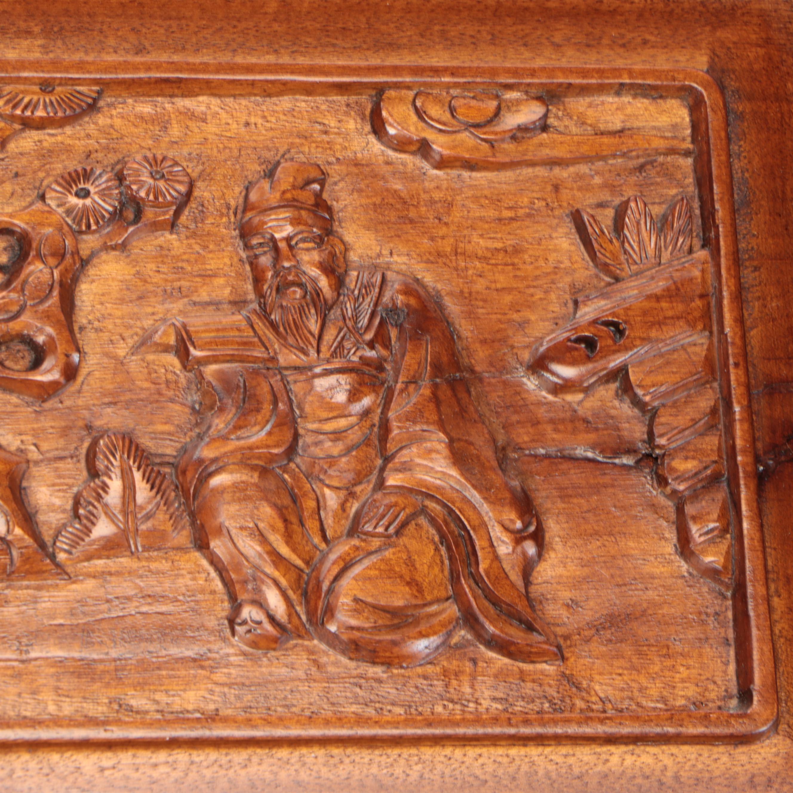 Chinese Carved Wood Panel