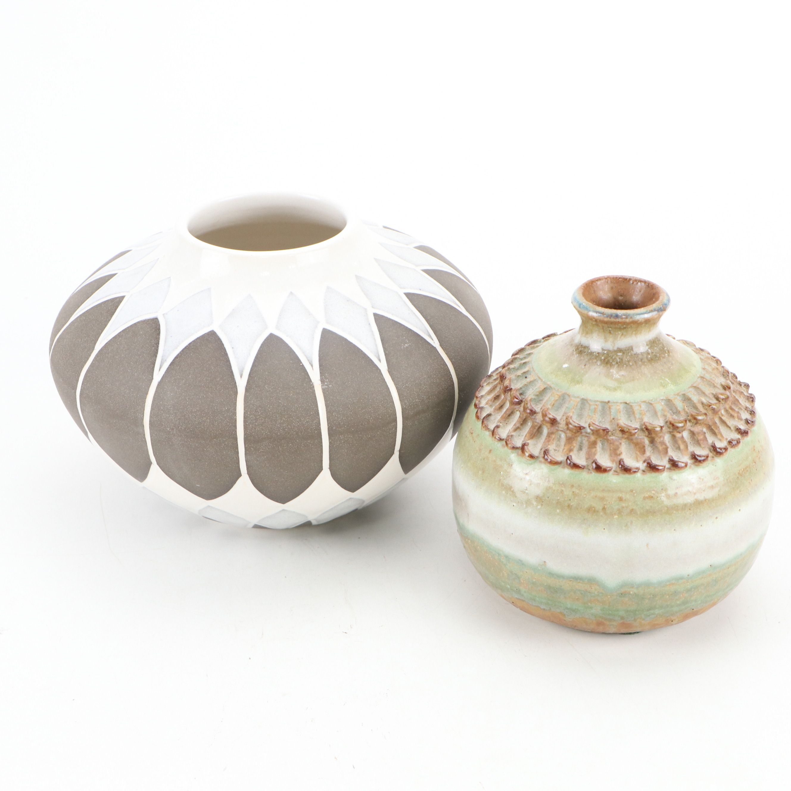 Modern Art Pottery Vessel and Bottle Vase