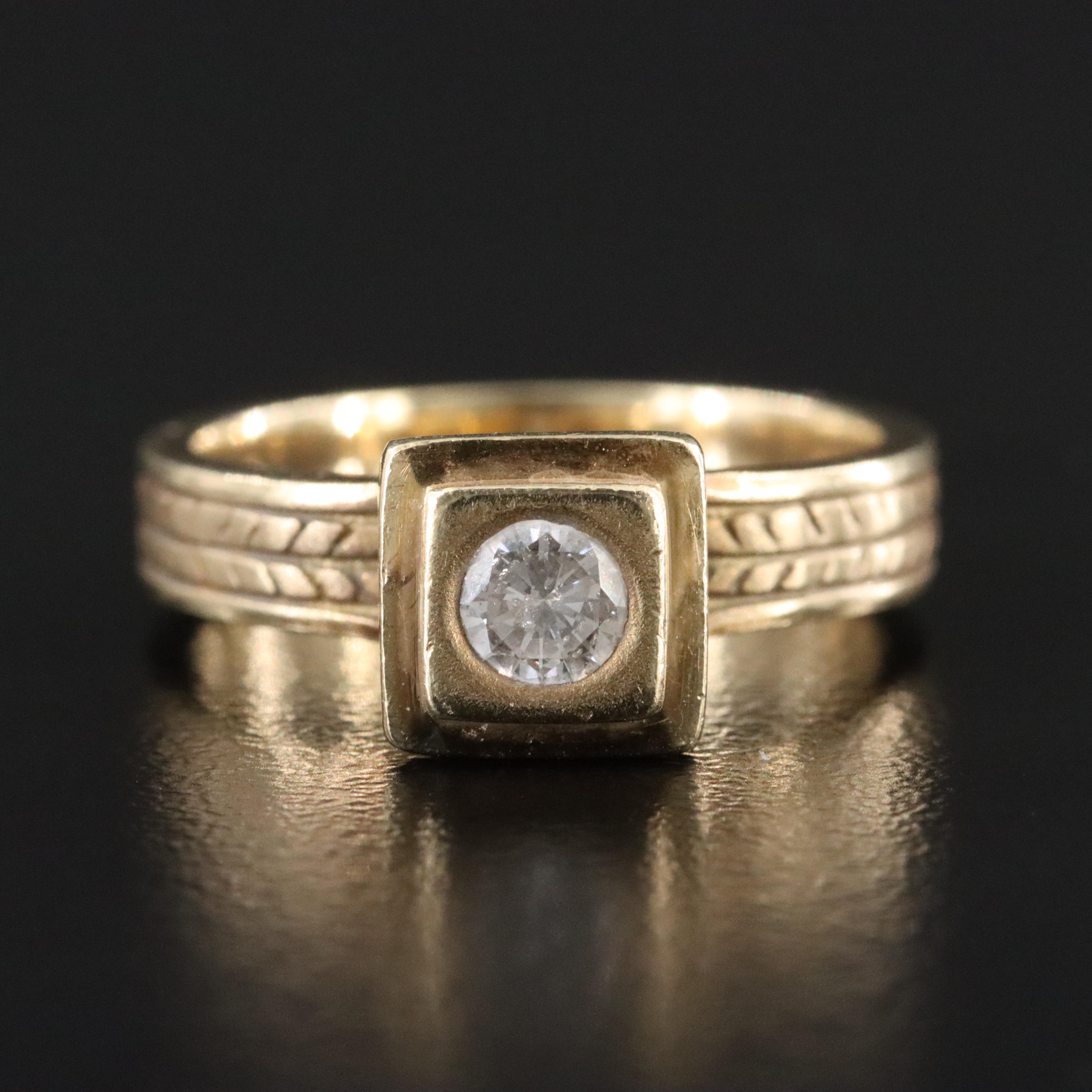 14K 0.25 CT Diamond Solitaire Ring