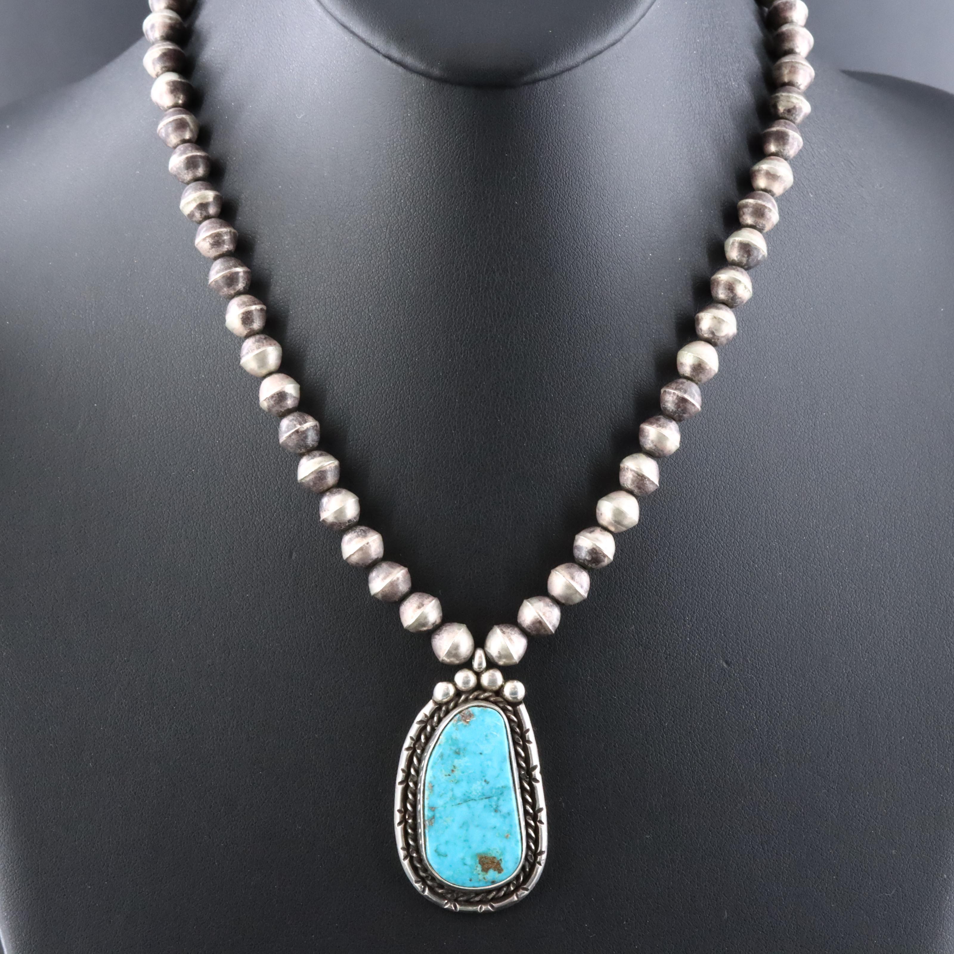 Southwestern Sterling Turquoise Necklace