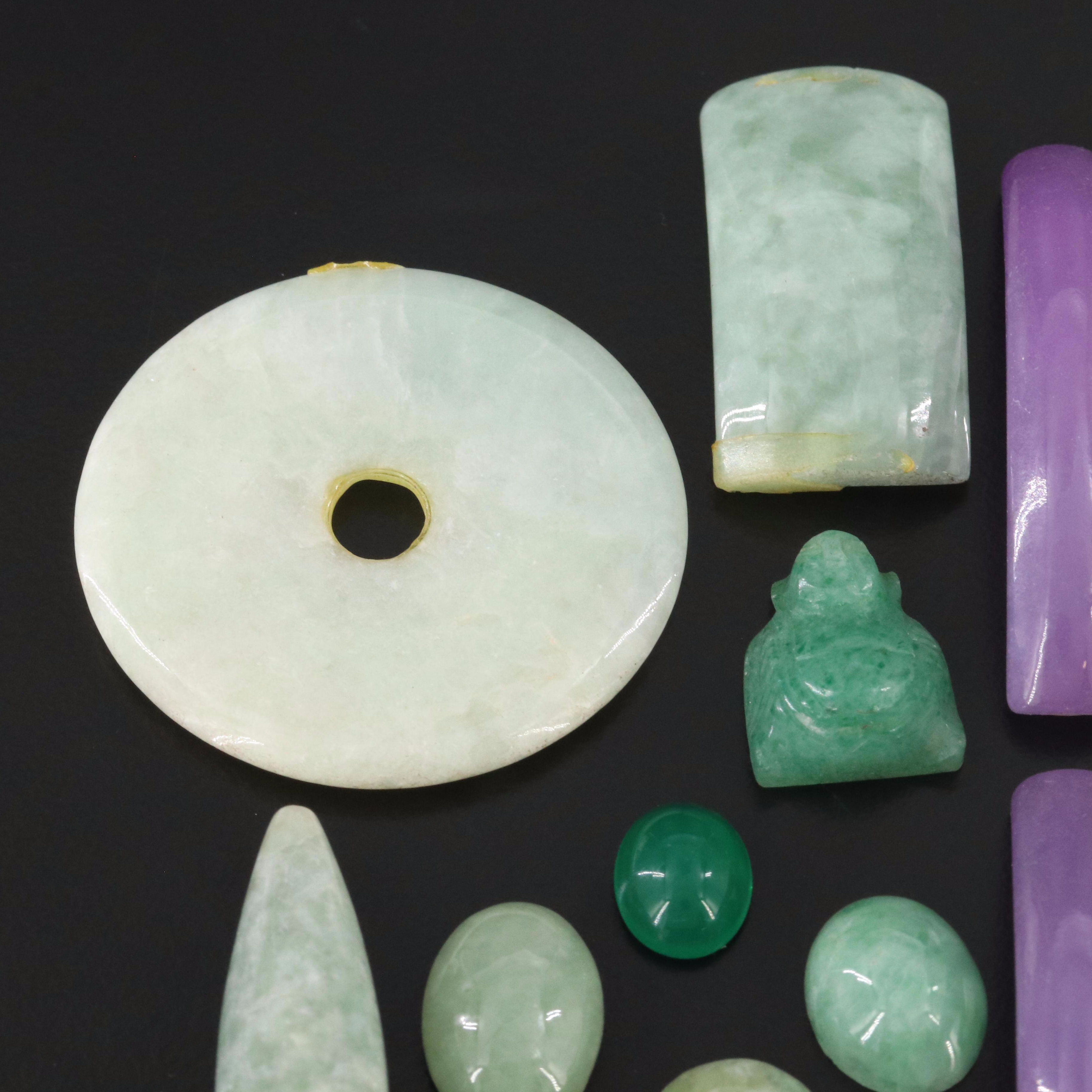 Loose Jadeite, Aventurine and Glass