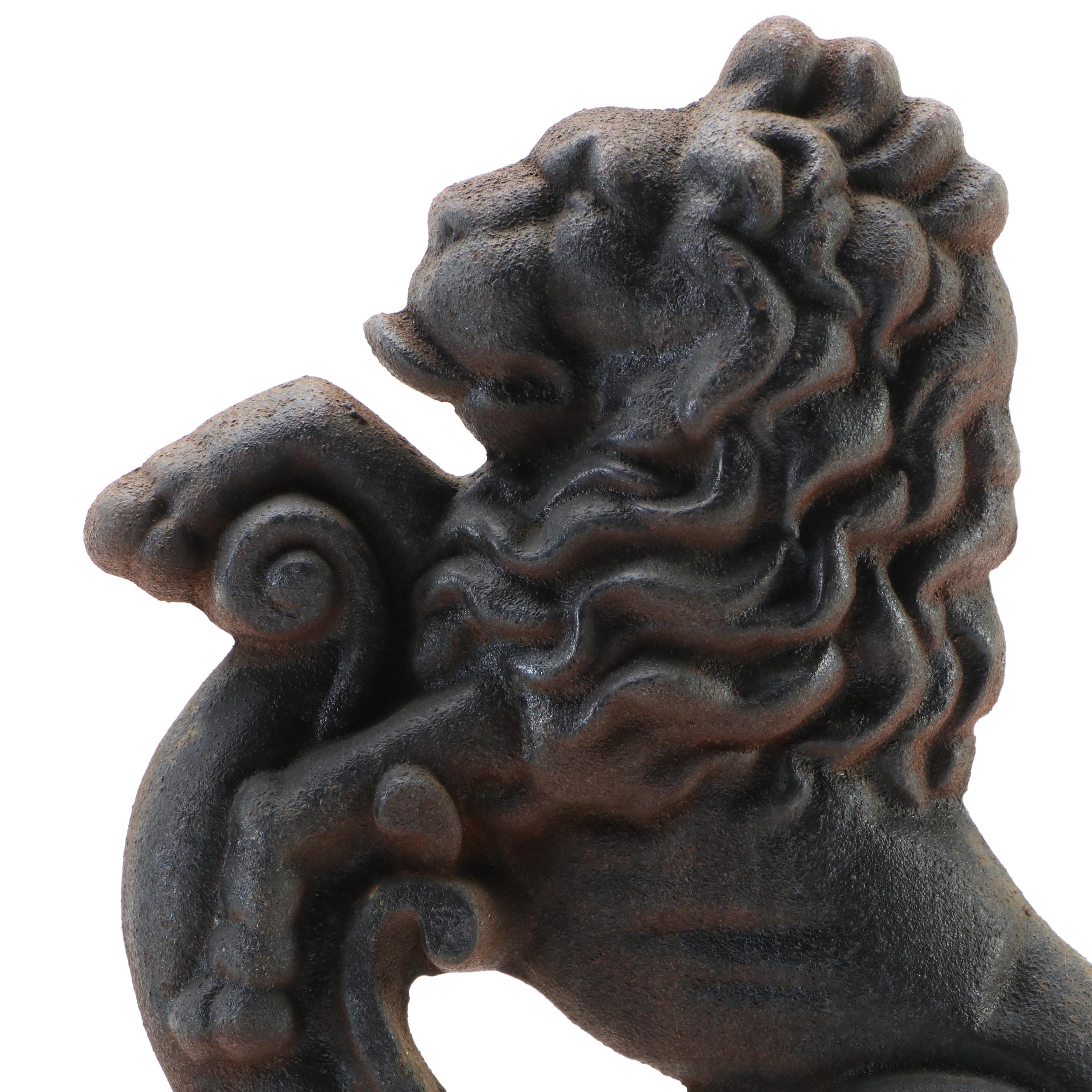Pair of Cast Iron Lion Doorstops