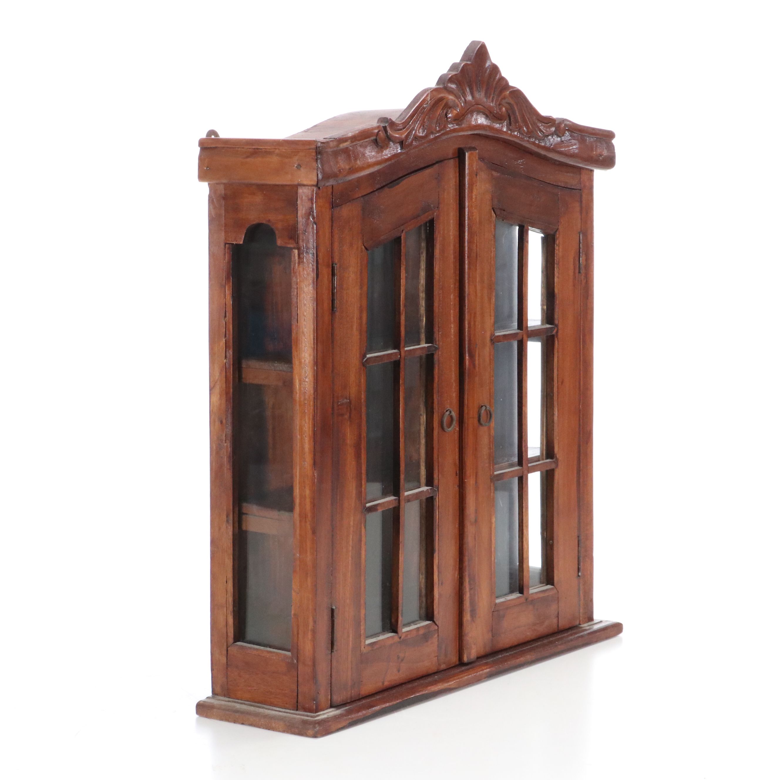 European Baroque Style Carved Wood Three-Shelf Wall Hanging Cabinet