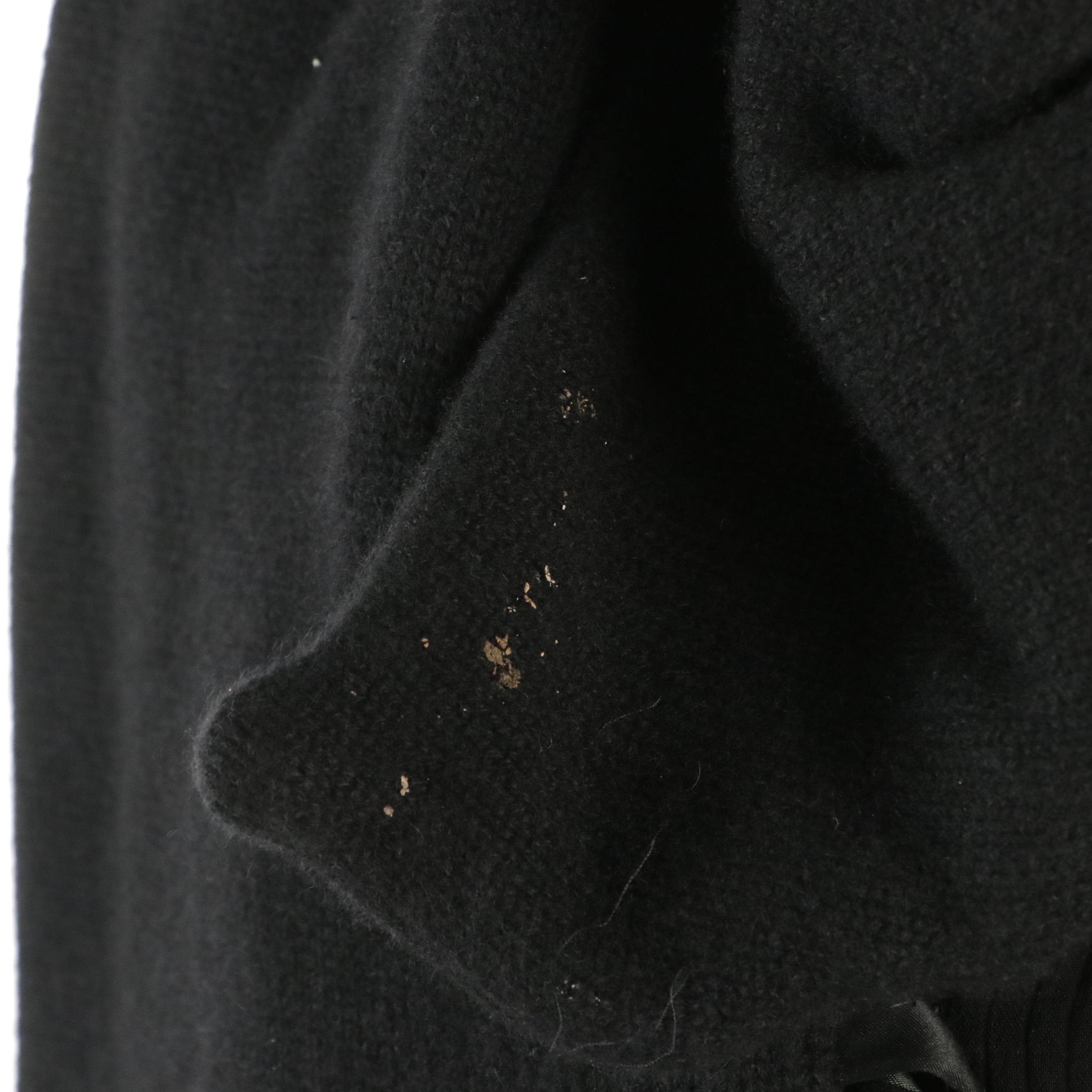 Giorgio Armani Black Textured Coat with Cashmere Knit Shawl Collar
