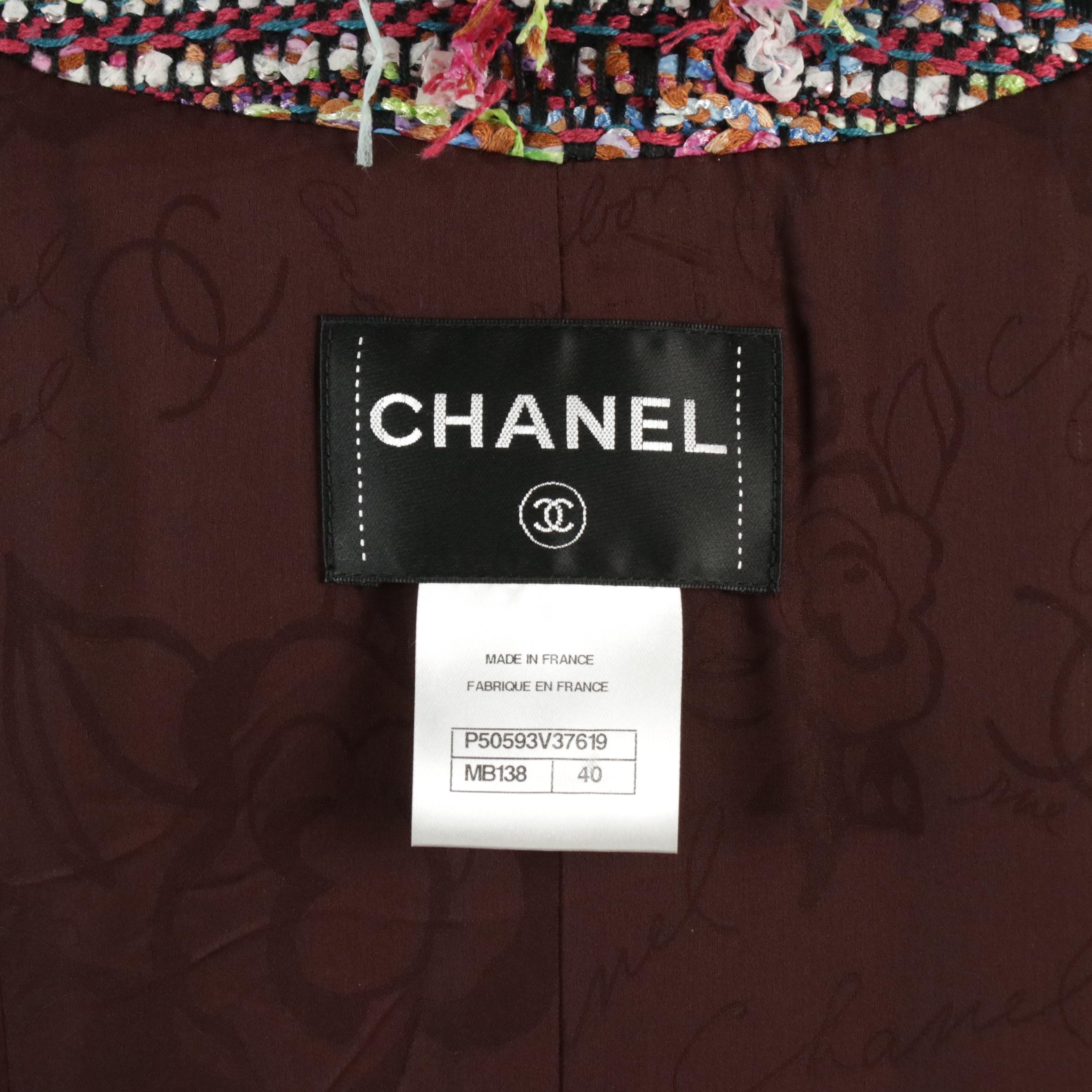 Chanel Paris-Dubai Fantasy Tweed Coat Jacket in Multicolor Cotton/Wool Blend