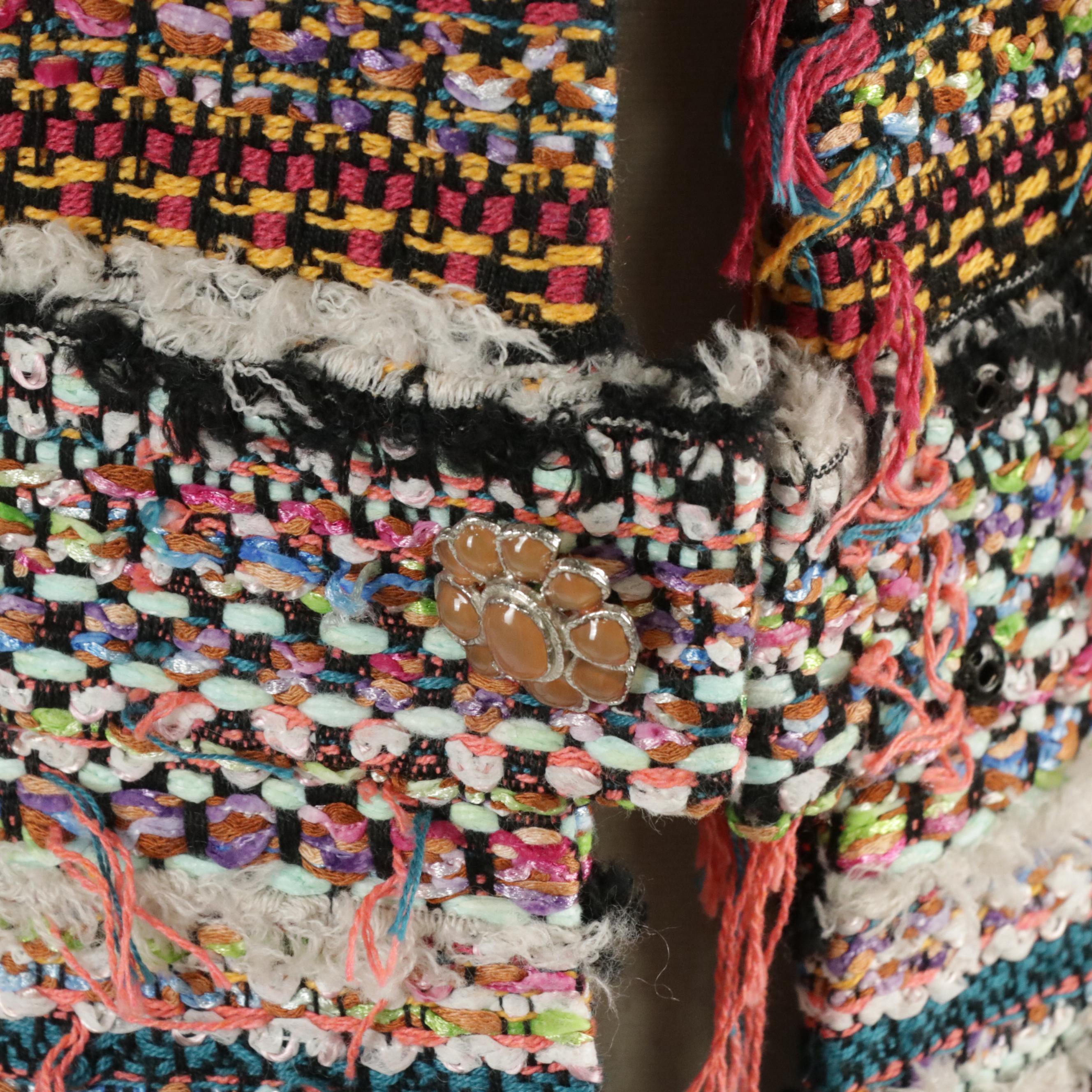 Chanel Paris-Dubai Fantasy Tweed Coat Jacket in Multicolor Cotton/Wool Blend