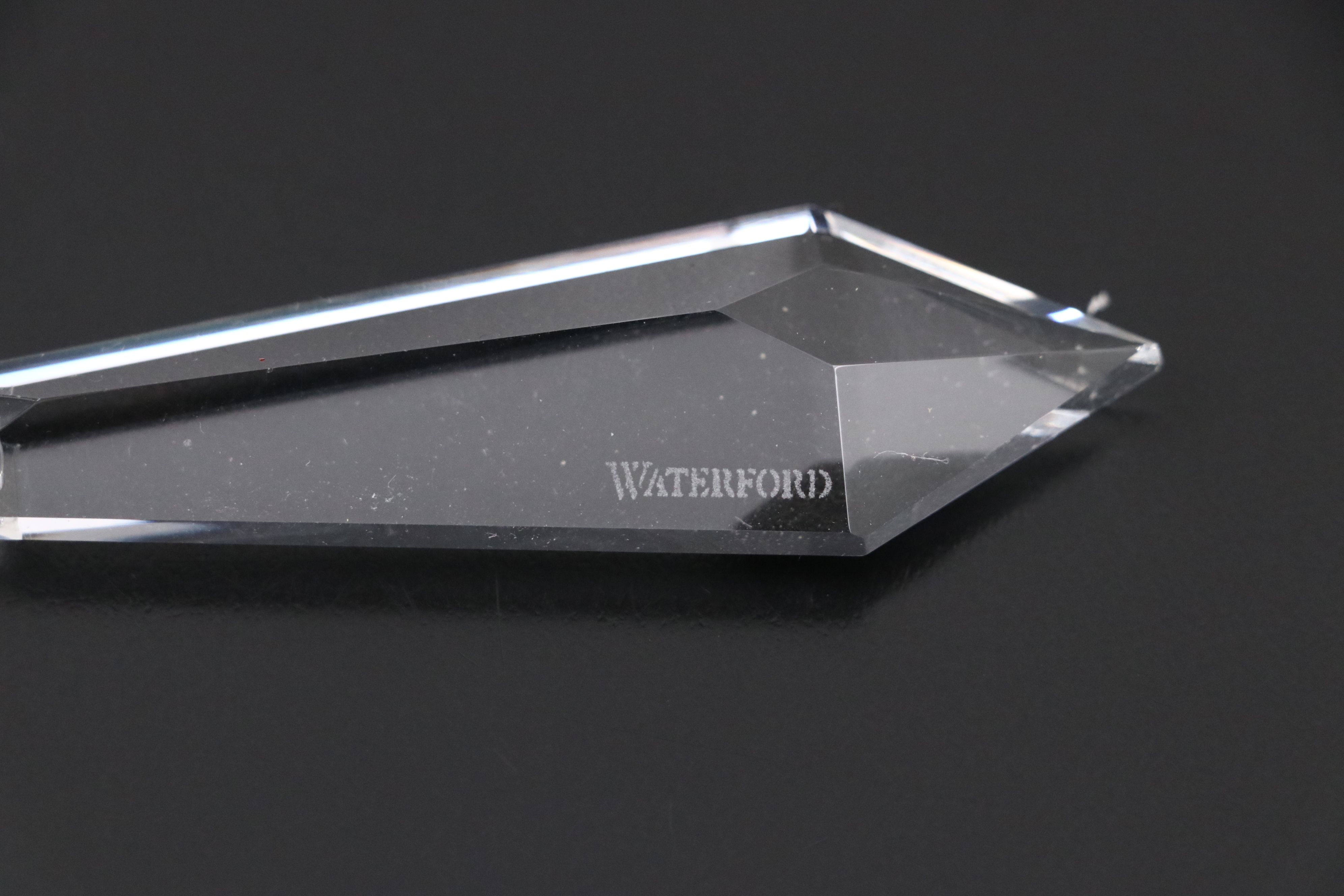 Pair of Waterford Crystal "Tara" Two-Tier Candlesticks with Diamond Point Pegs