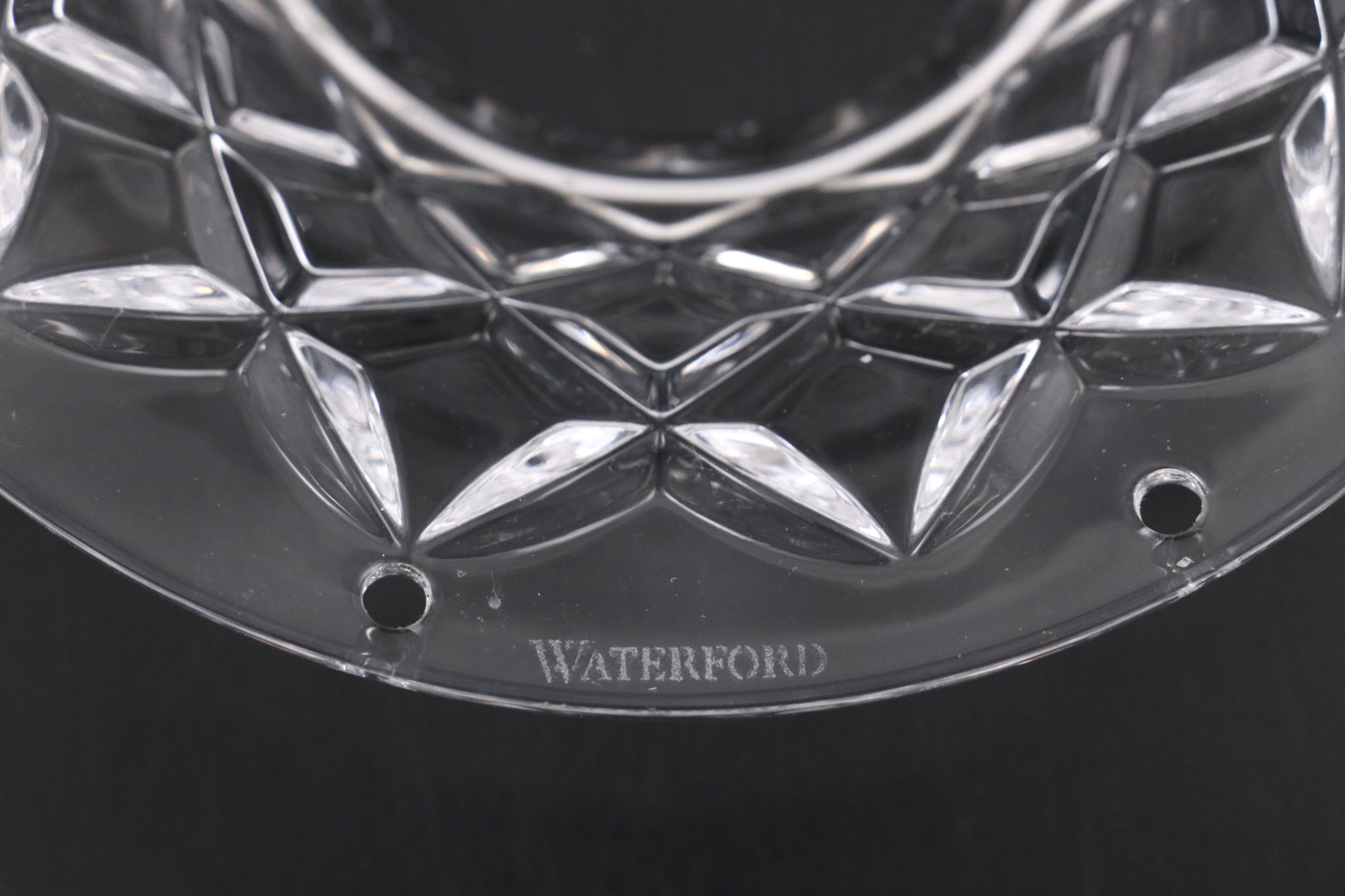 Pair of Waterford Crystal "Tara" Two-Tier Candlesticks with Diamond Point Pegs