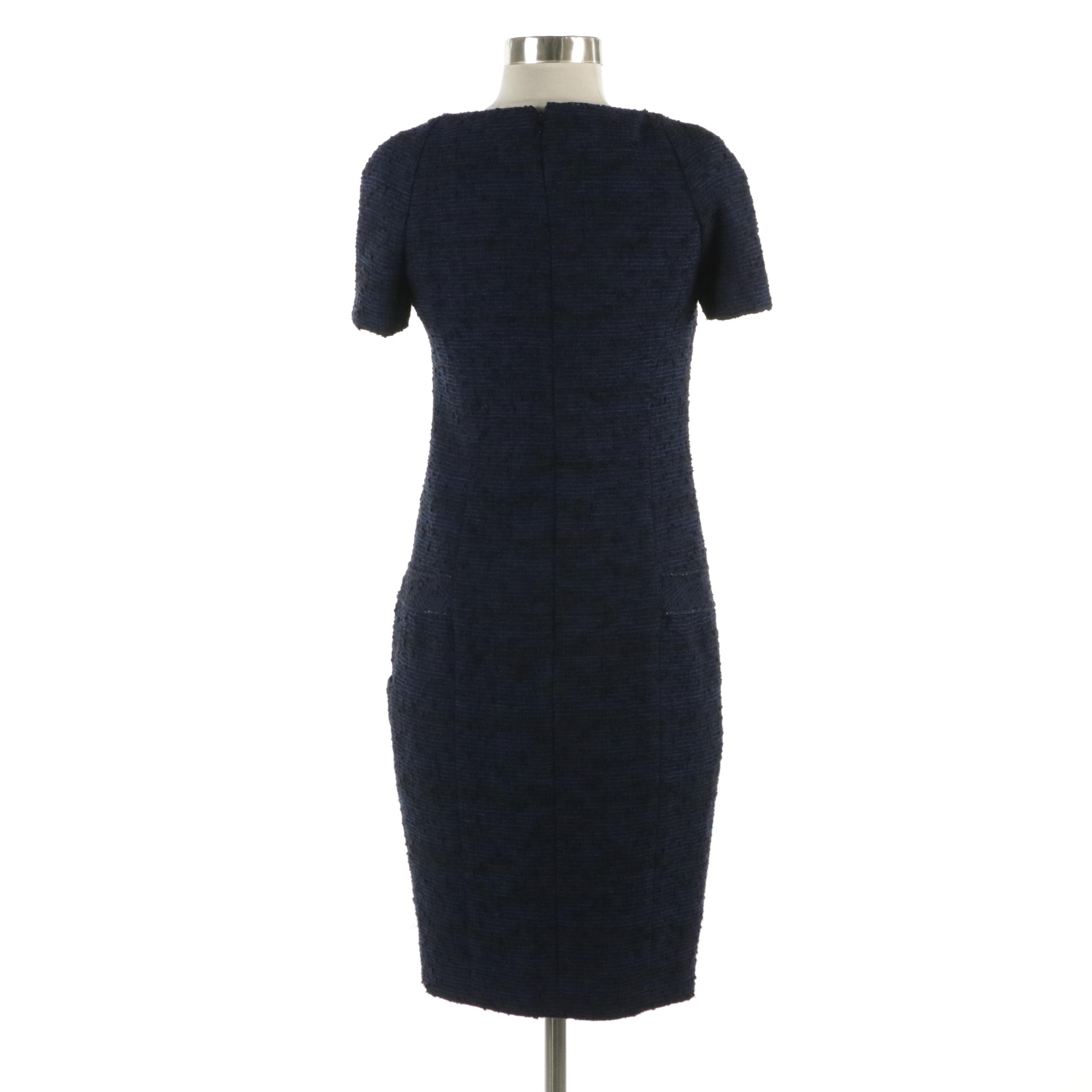 Chanel Bouclé Tweed Short Sleeve Dress in Alpaca and Wool Blend