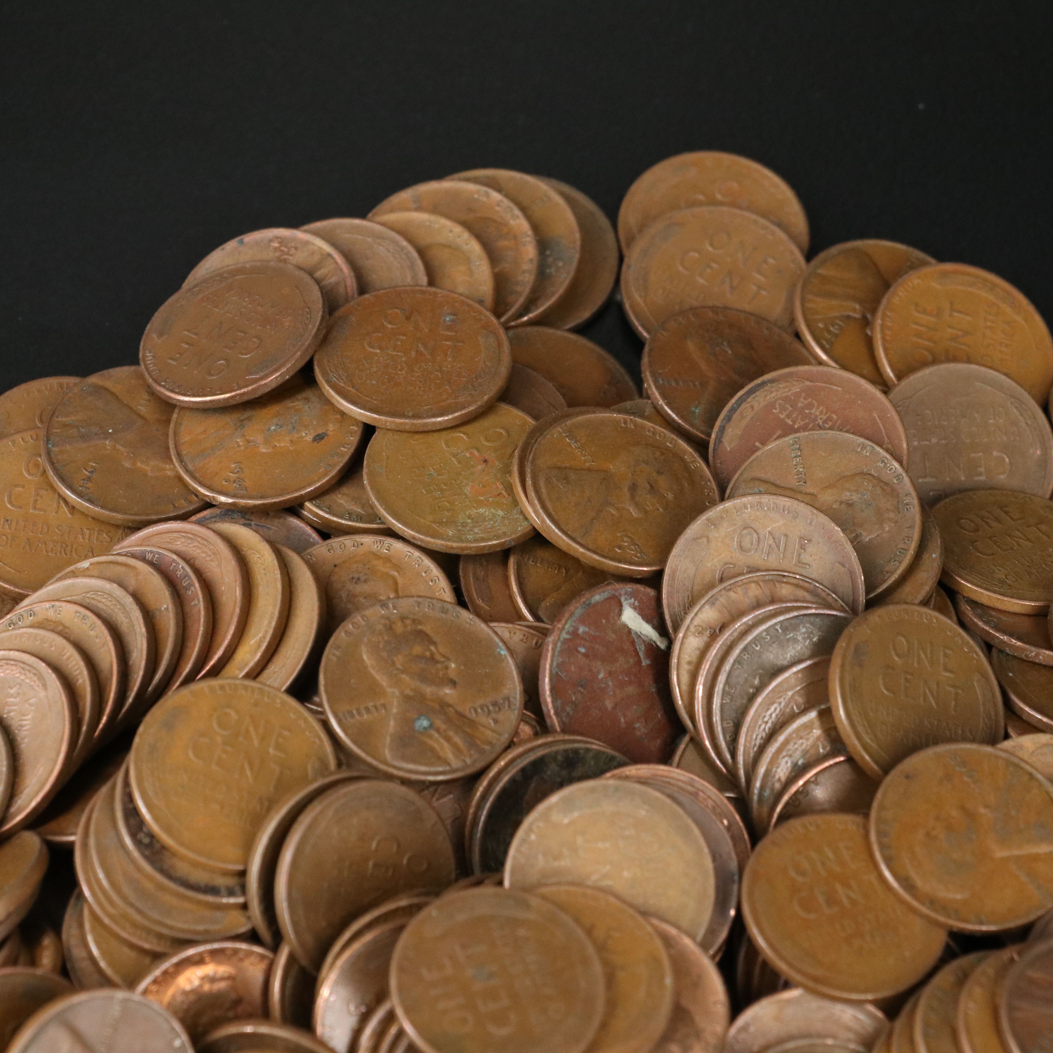 Collection of One Thousand Wheat Cents Including (50) 1943 WW2 Steel Cents