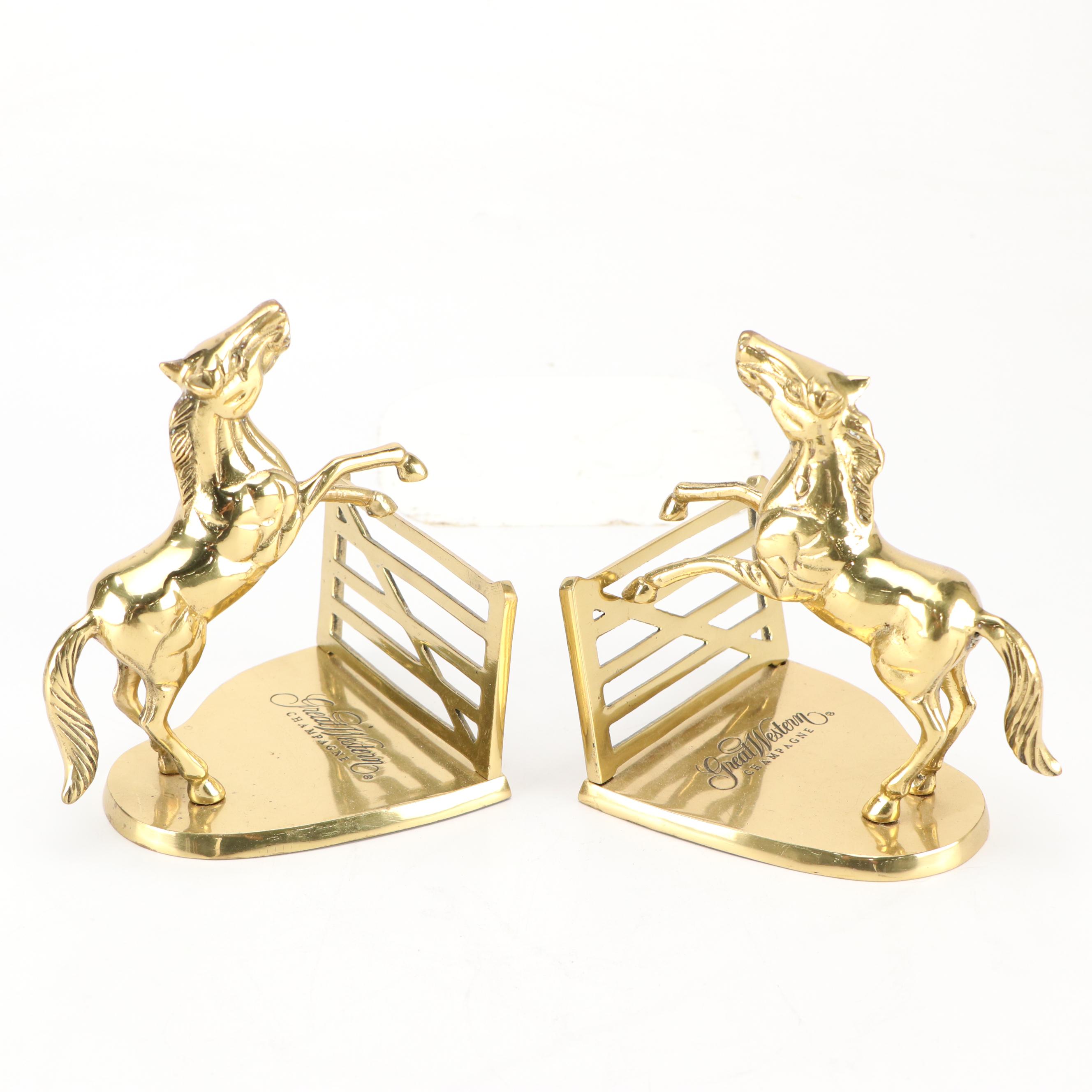 Gatco Brass Duck Bookends, Cloisonné Vase and Other Brass Décor