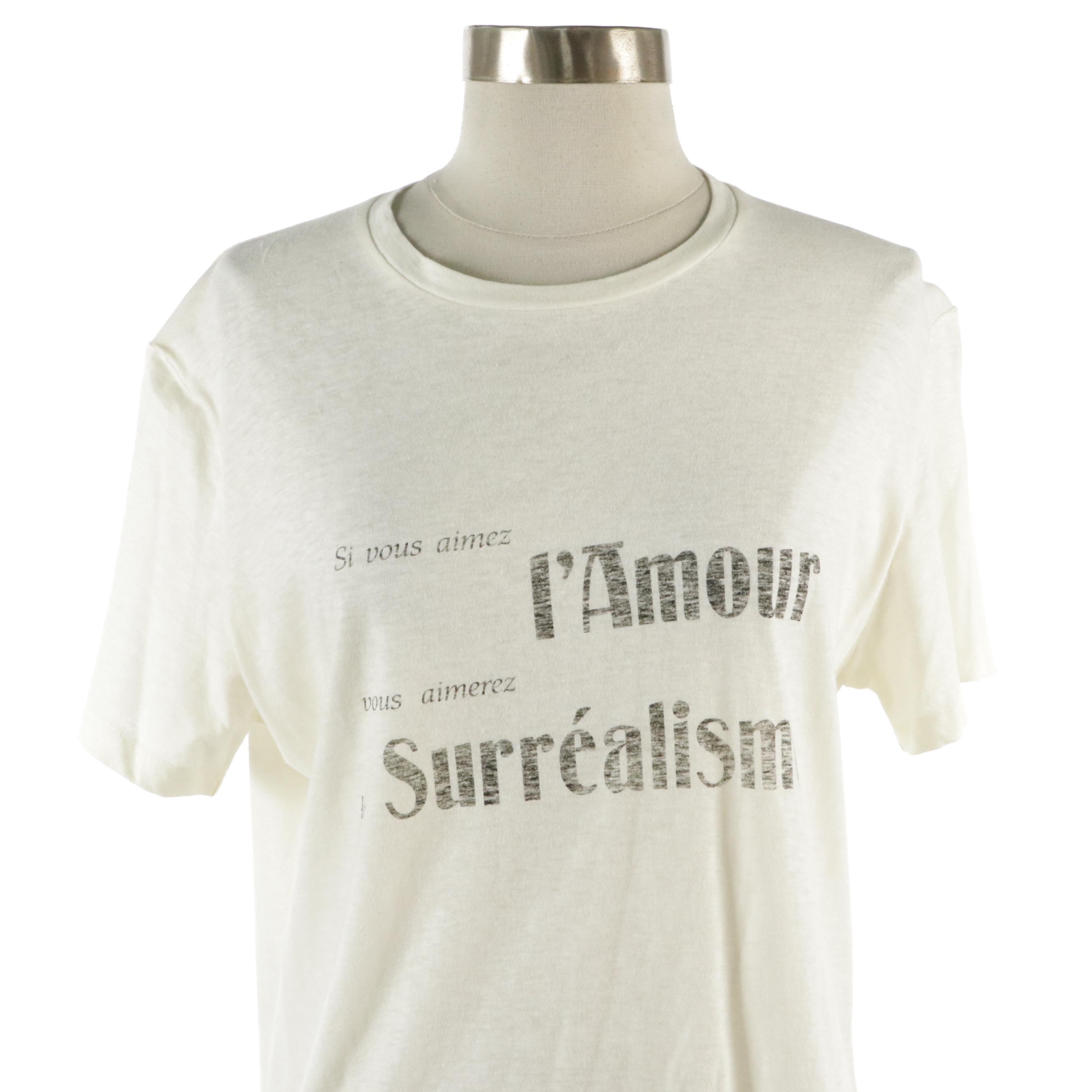 Christian Dior "L'Amour Surréalisme" T-Shirt in Lightweight Cotton/Linen Blend