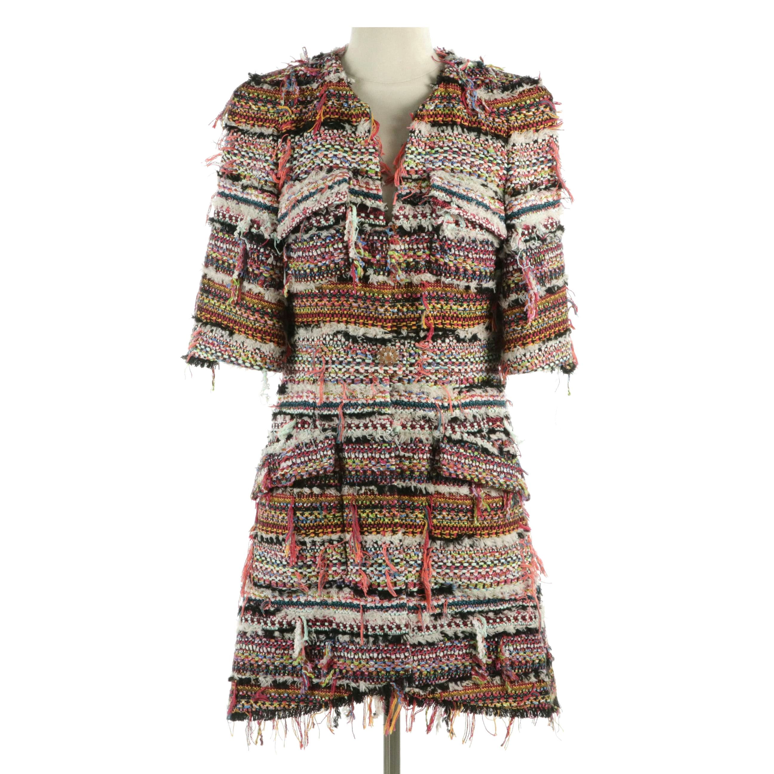 Chanel Paris-Dubai Fantasy Tweed Coat Jacket in Multicolor Cotton/Wool Blend