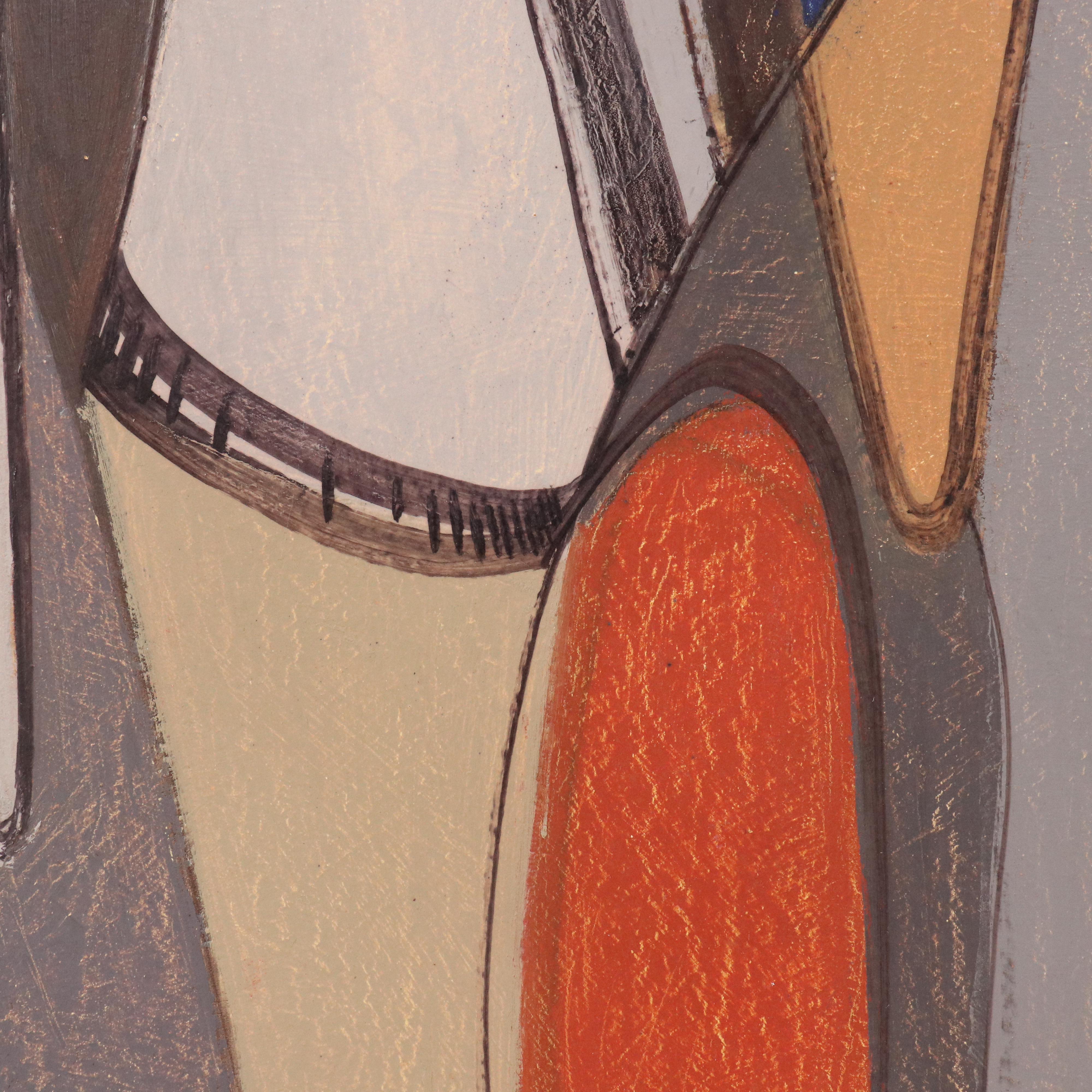 Bill Martin Modernist Figurative Acrylic Painting, 20th Century