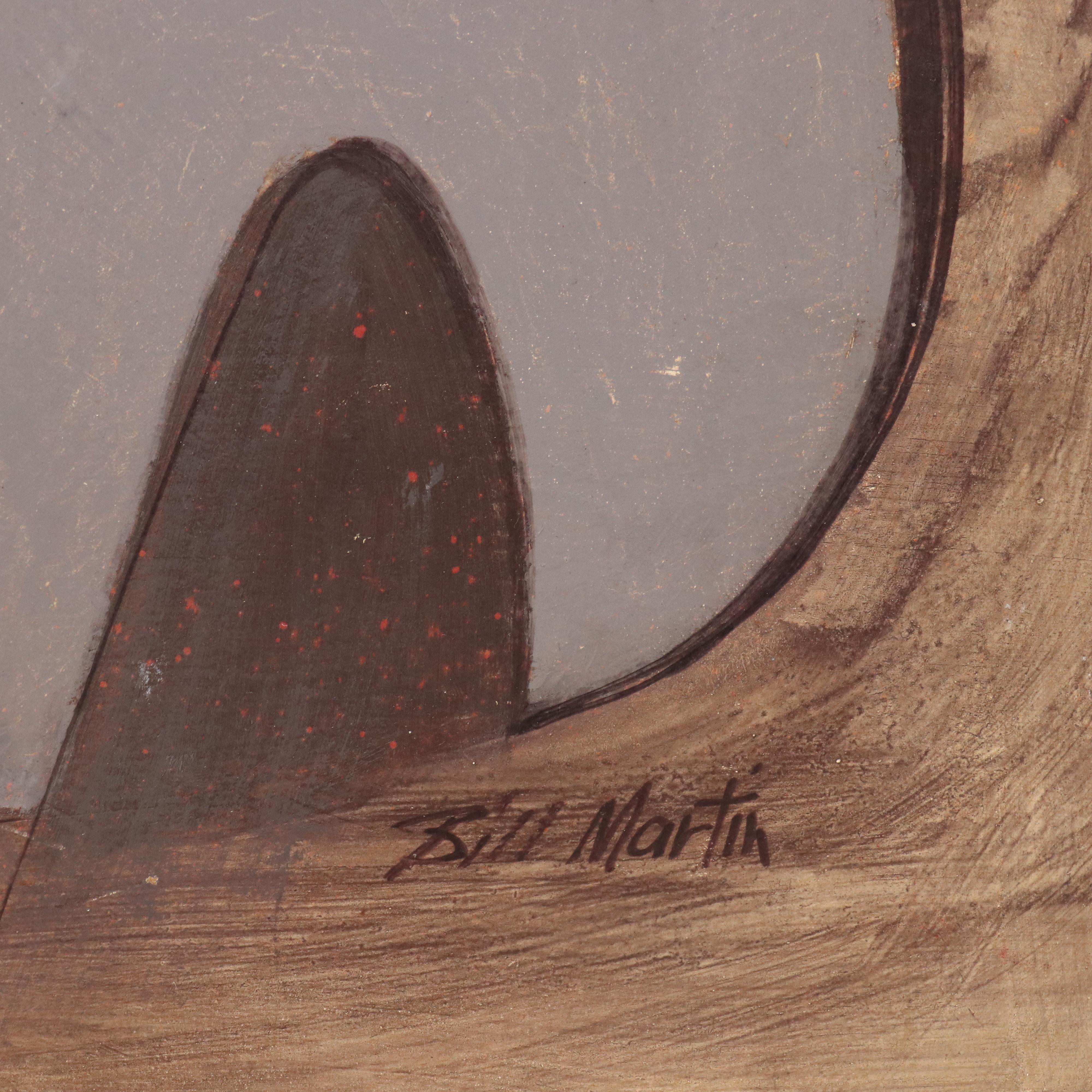 Bill Martin Modernist Figurative Acrylic Painting, 20th Century