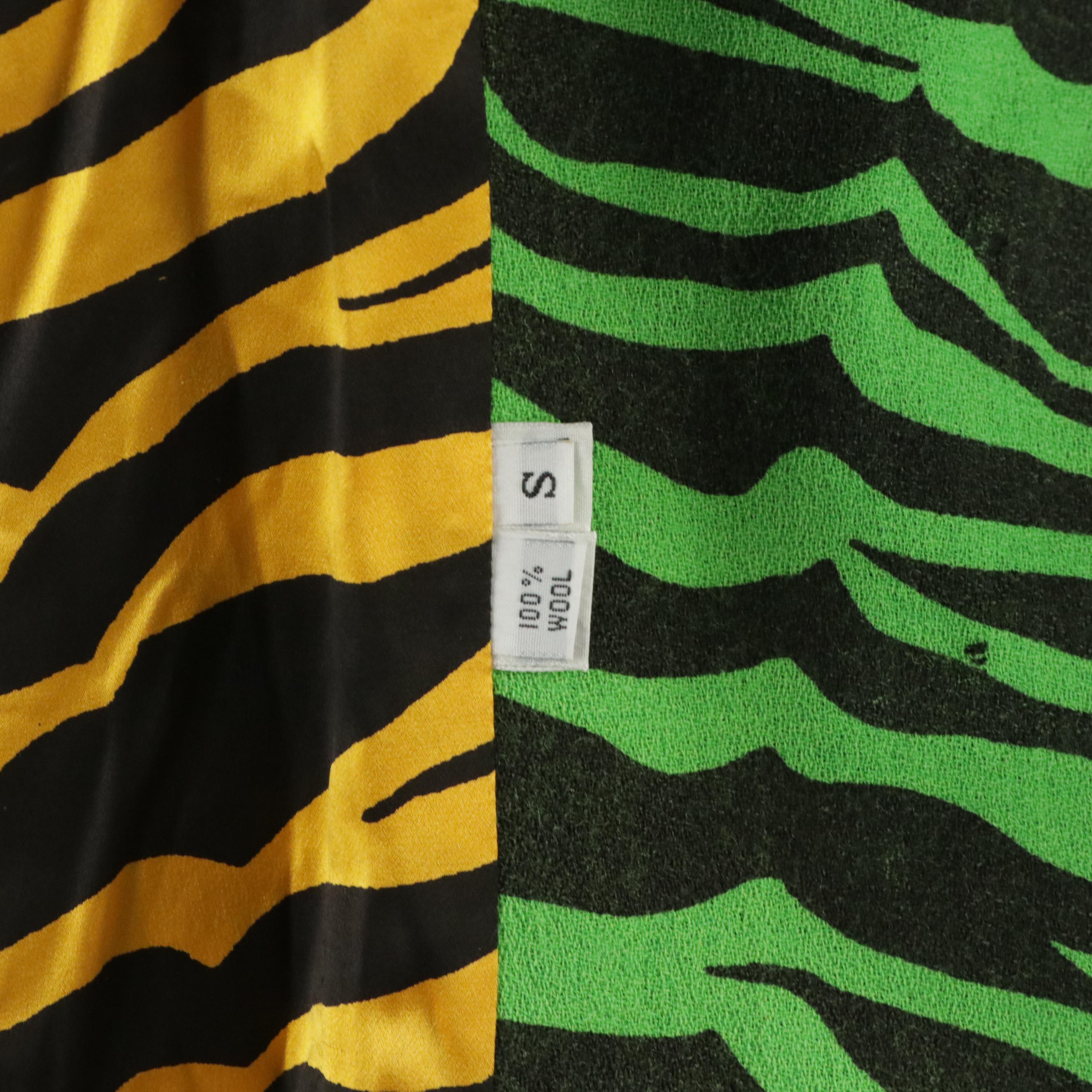 Todd Oldham Crystal Embellished Zebra Print Skirt Suit