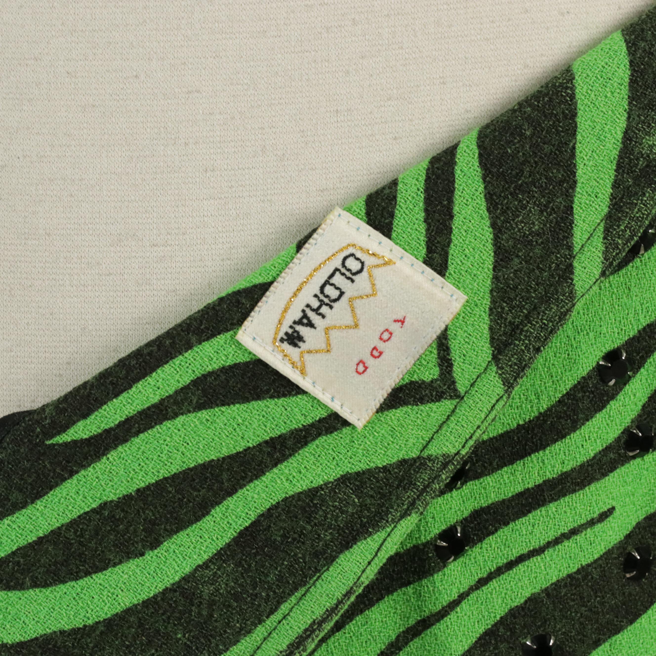 Todd Oldham Crystal Embellished Zebra Print Skirt Suit