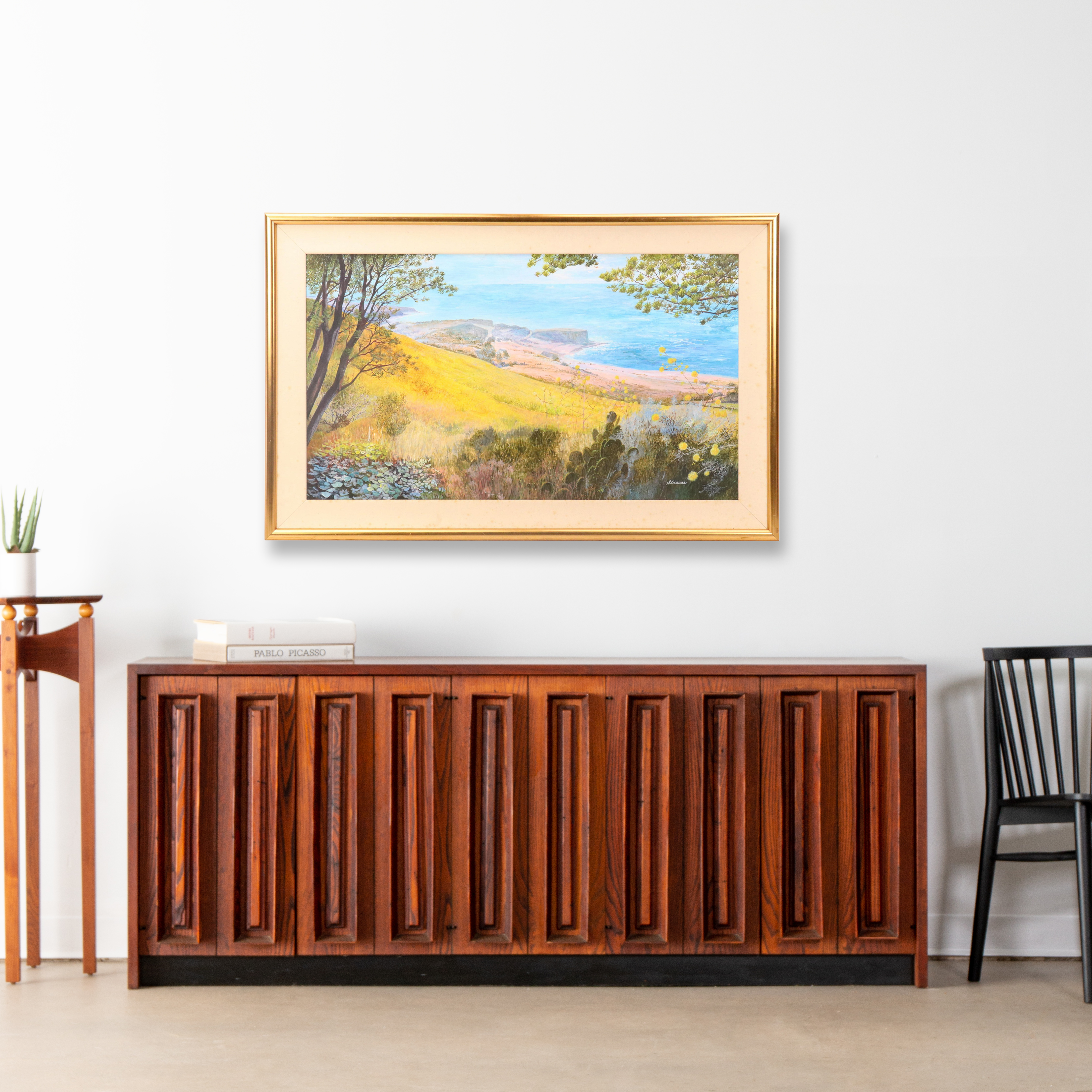 Oil Painting with Southwestern Coastline, Late 20th Century