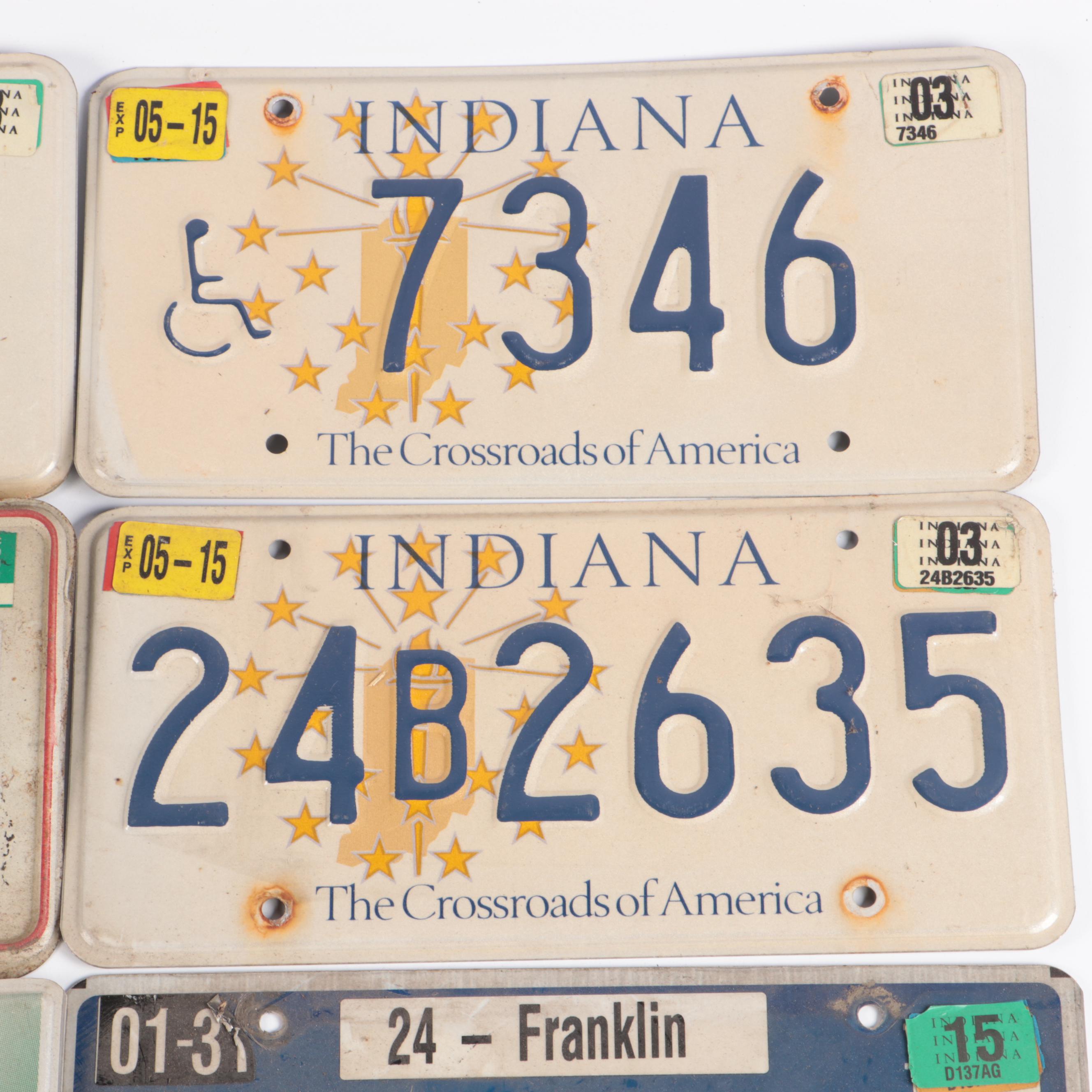 Indiana, Ohio, and Mississippi License Plates with Dealer Plate