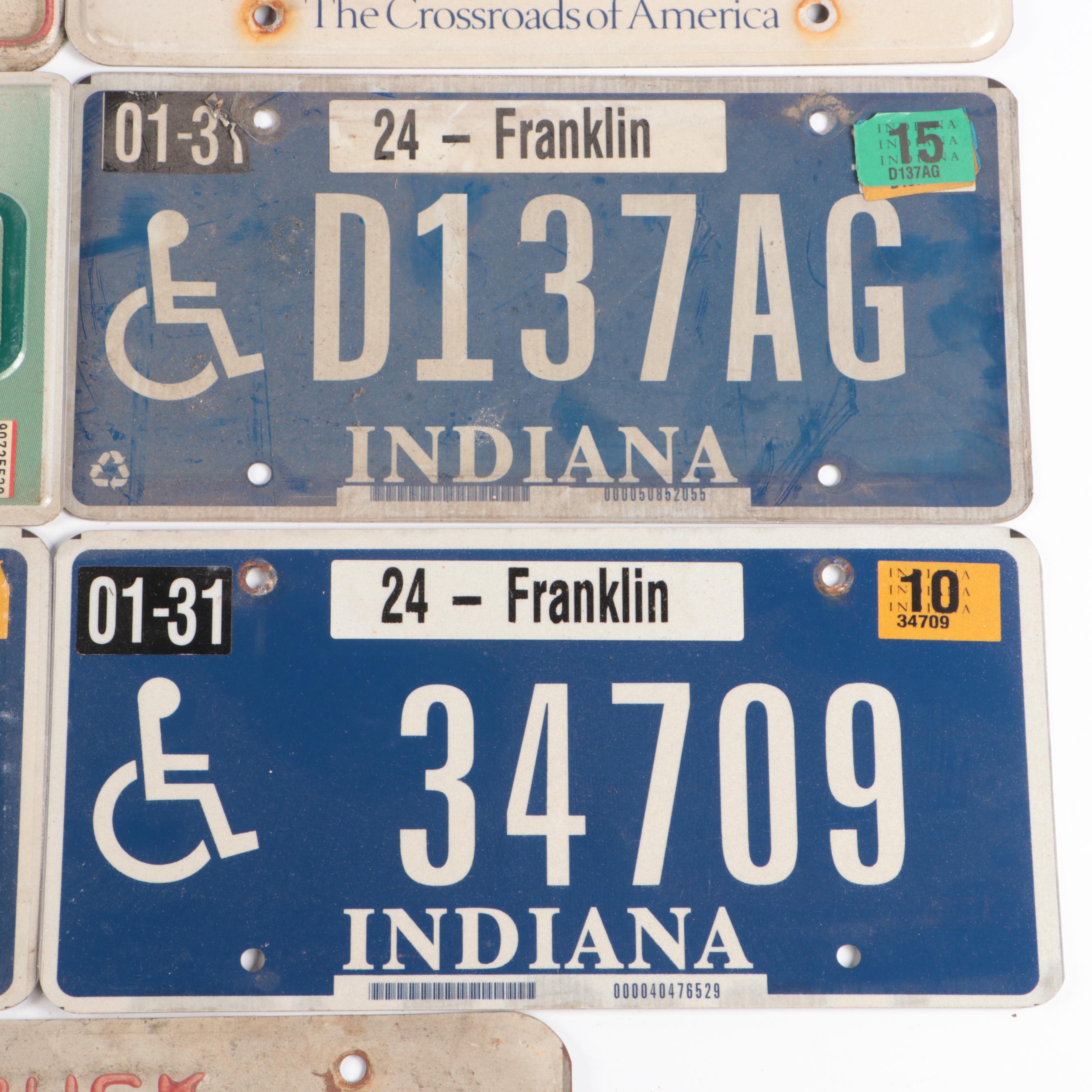 Indiana, Ohio, and Mississippi License Plates with Dealer Plate