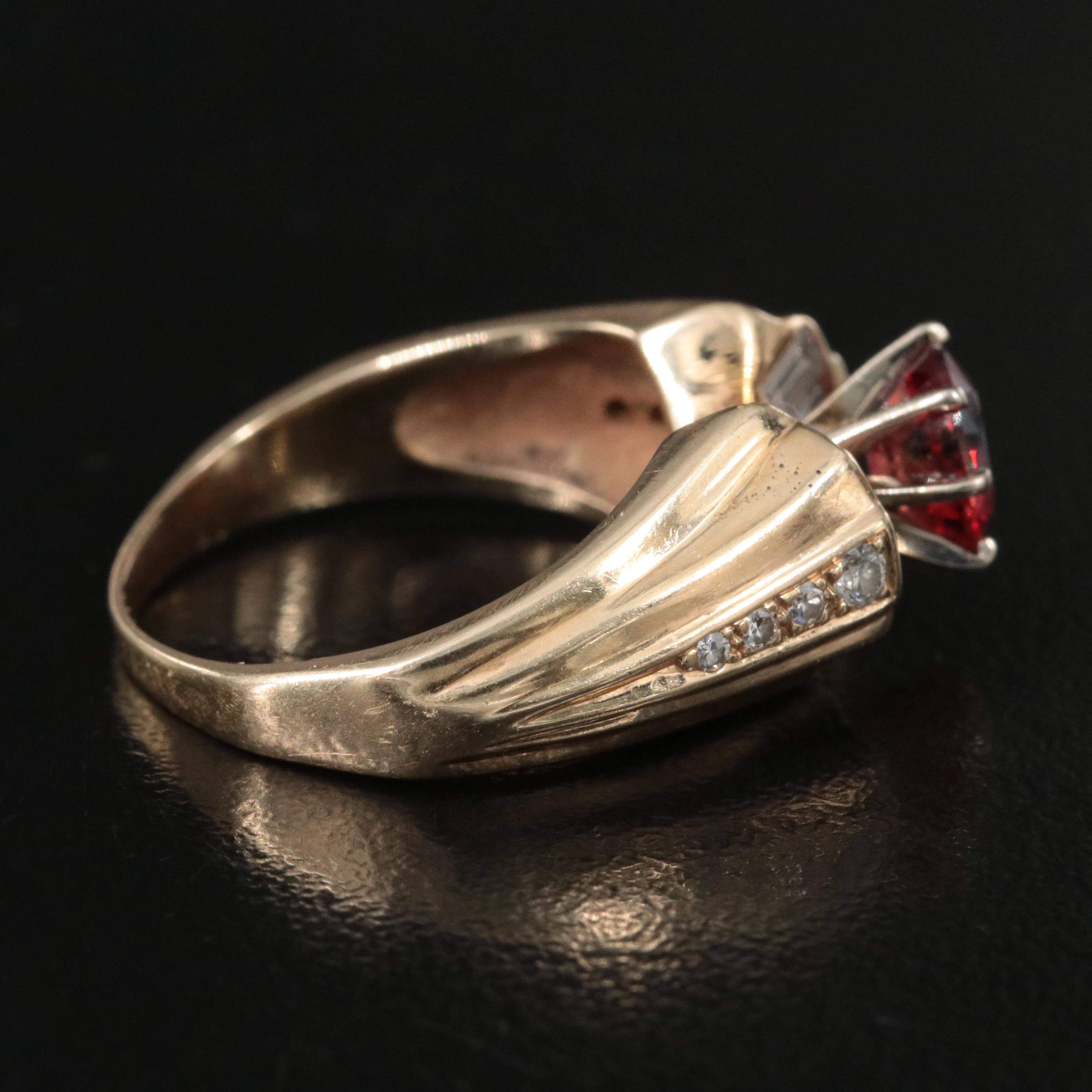 14K Sapphire and Diamond Ring