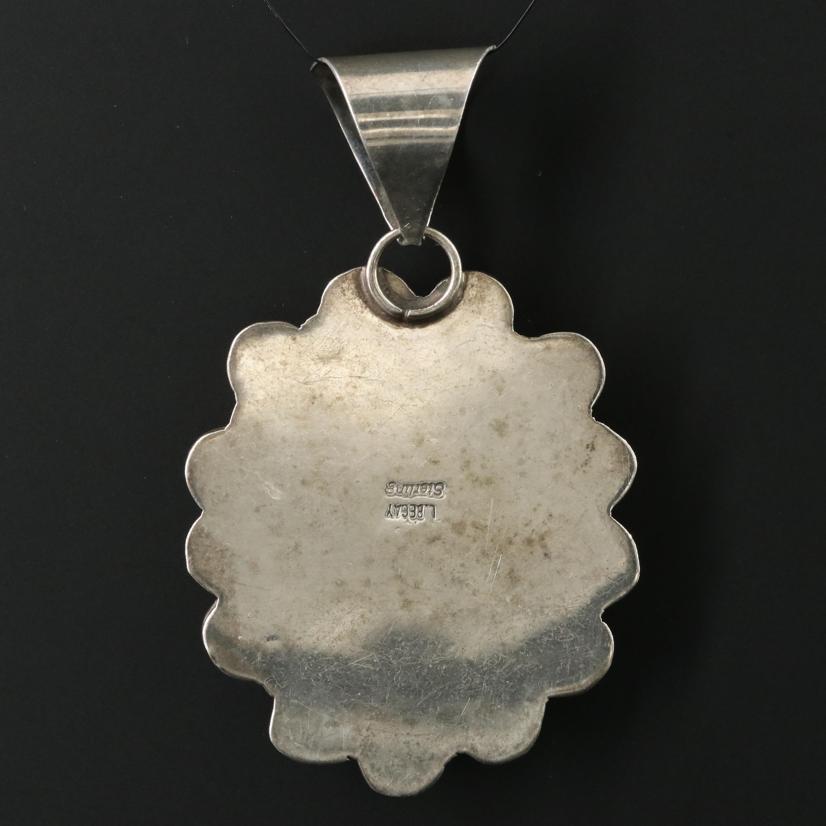 L. Begay Navajo Diné Sterling Turquoise Pendant