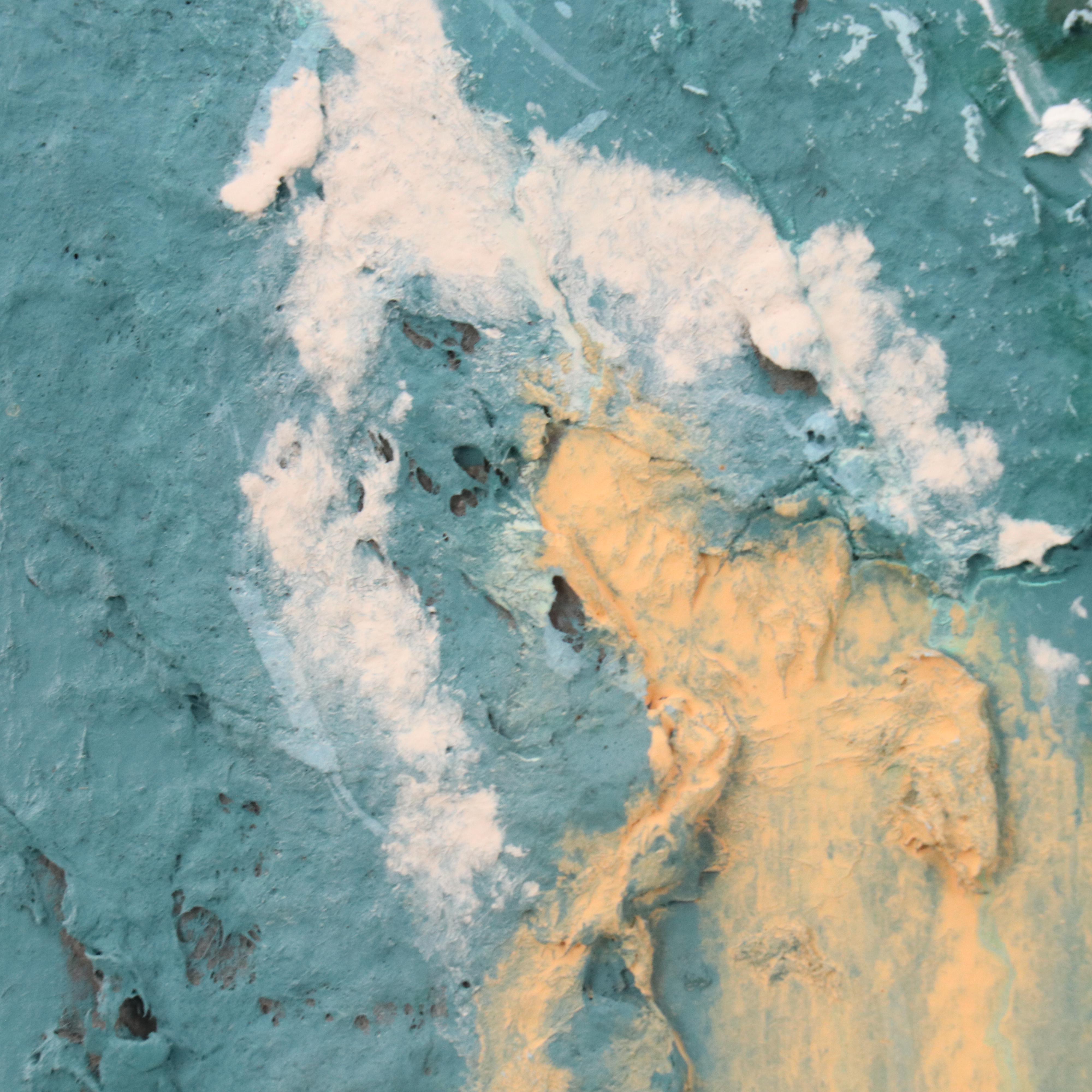 Abstract Mixed Media Relief Painting, 21st Century