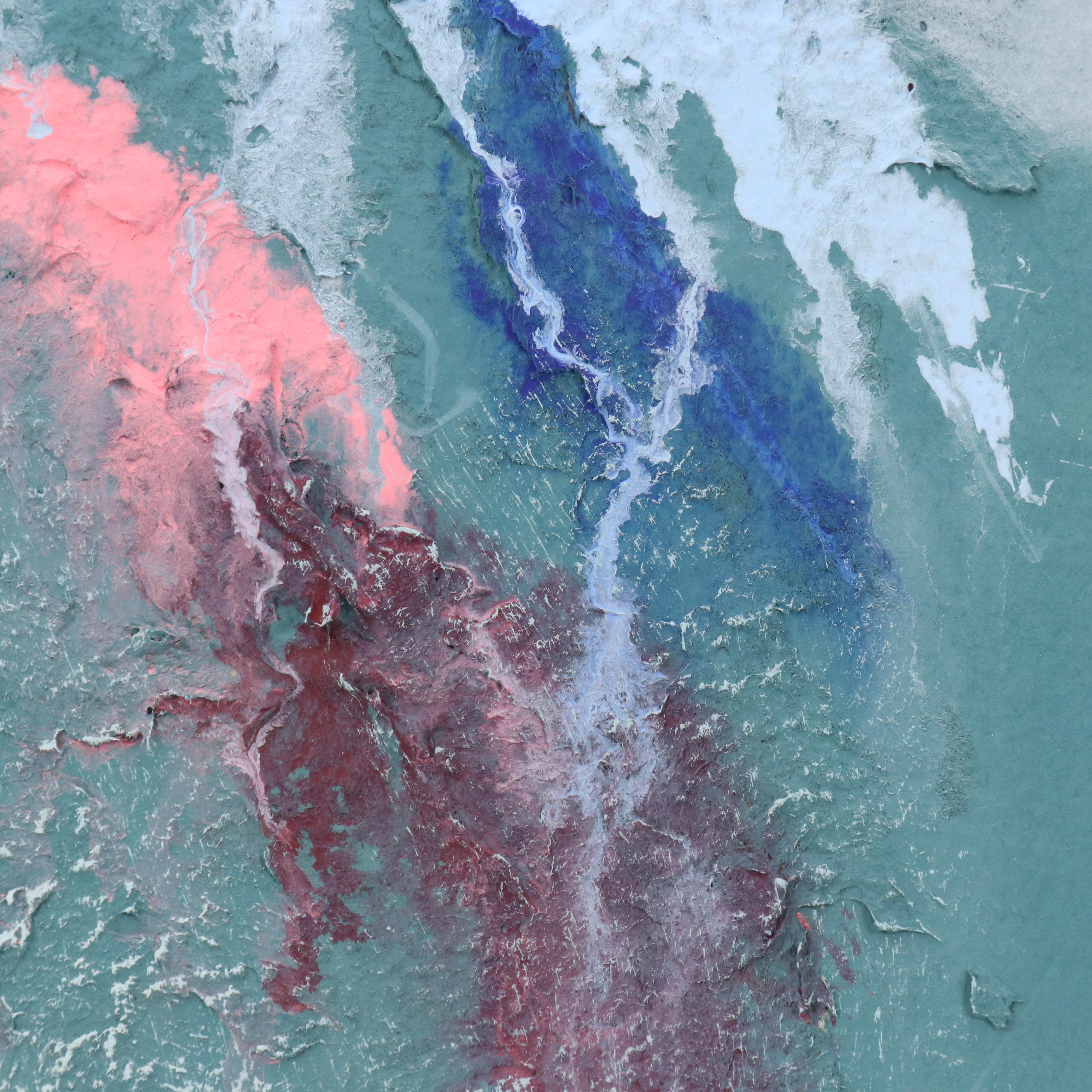 Abstract Mixed Media Relief Painting, 21st Century