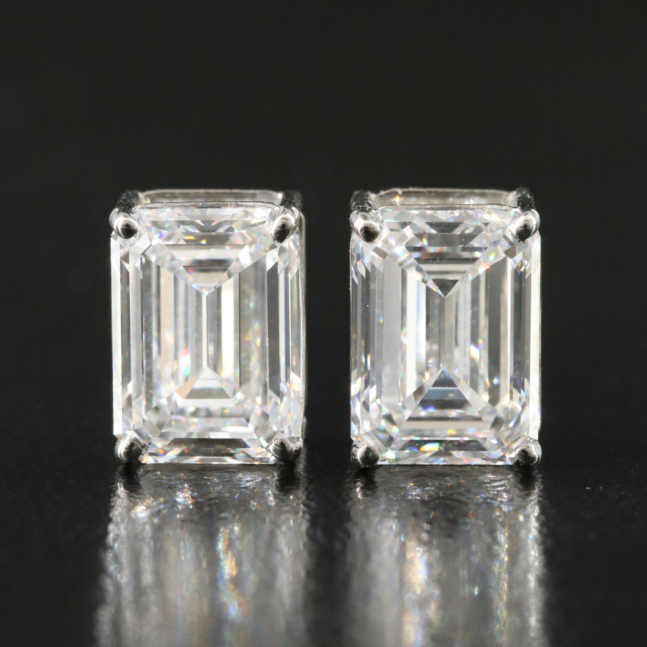Platinum 4.87 CTW Lab Grown Diamond Earrings with IGI Reports