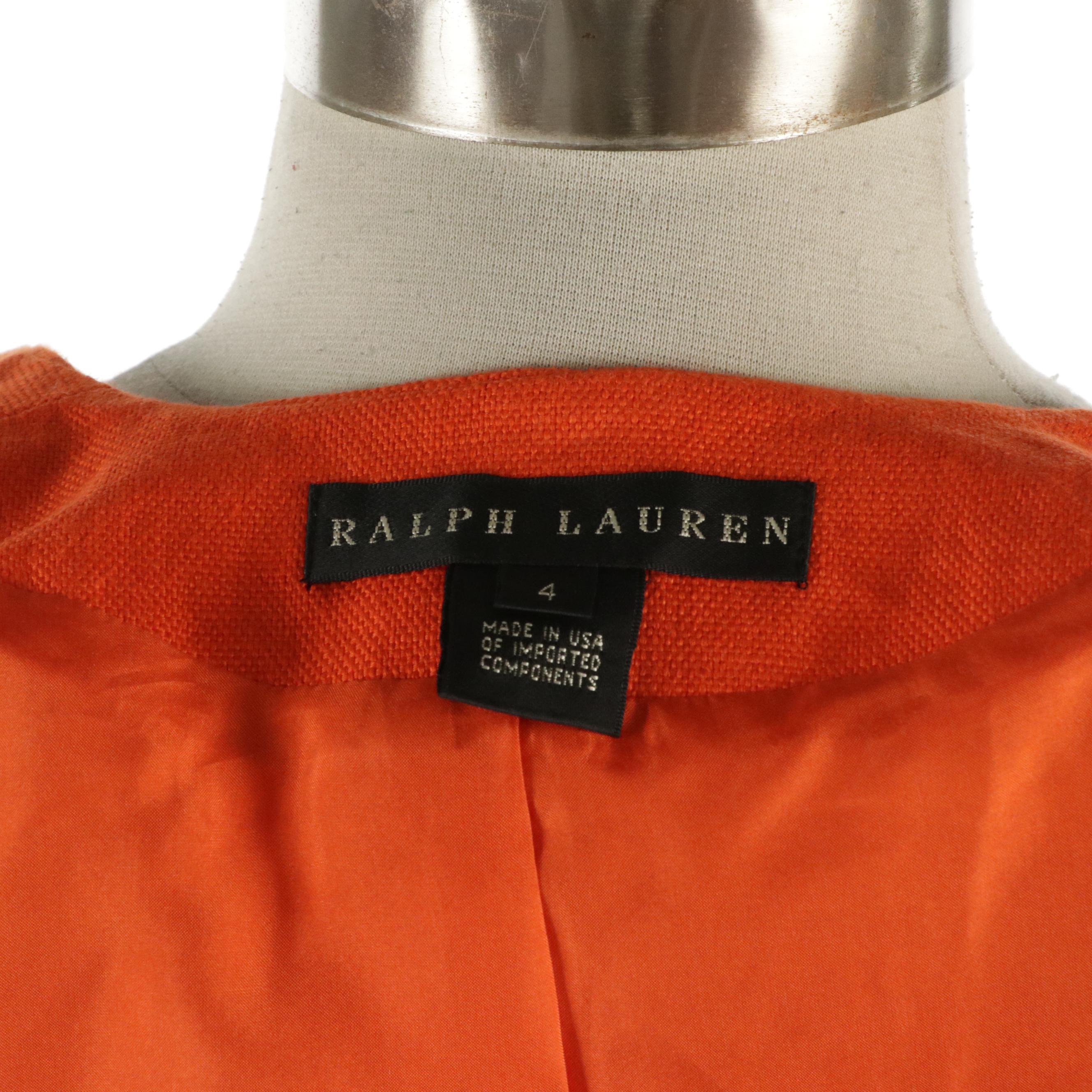 Ralph Lauren Linen Cropped Jacket, Wool Blend Sleeveless Cocktail Dress & Belt