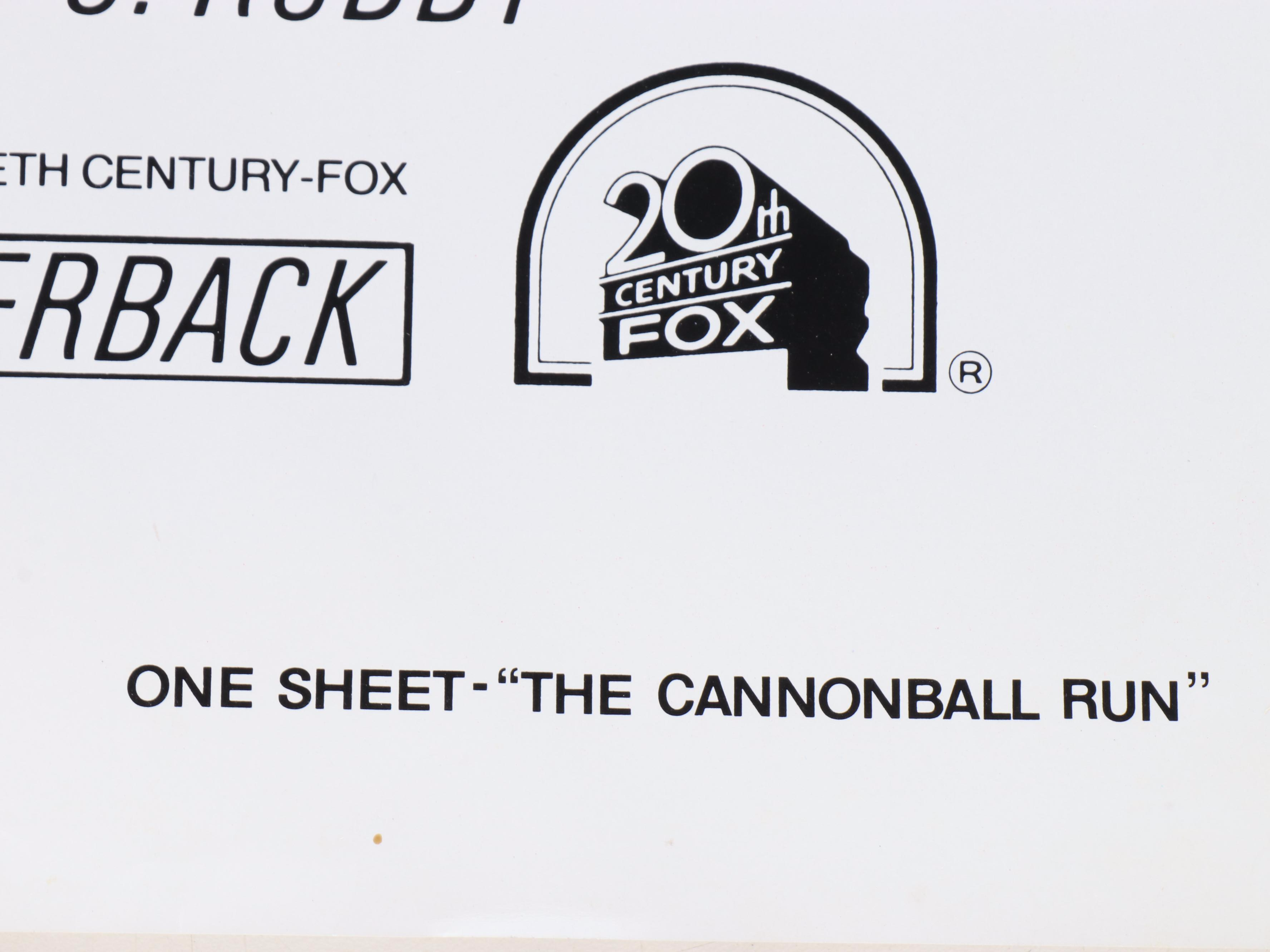 Set of Burt Reynolds Movie Posters Including "The Cannonball Run," 1981