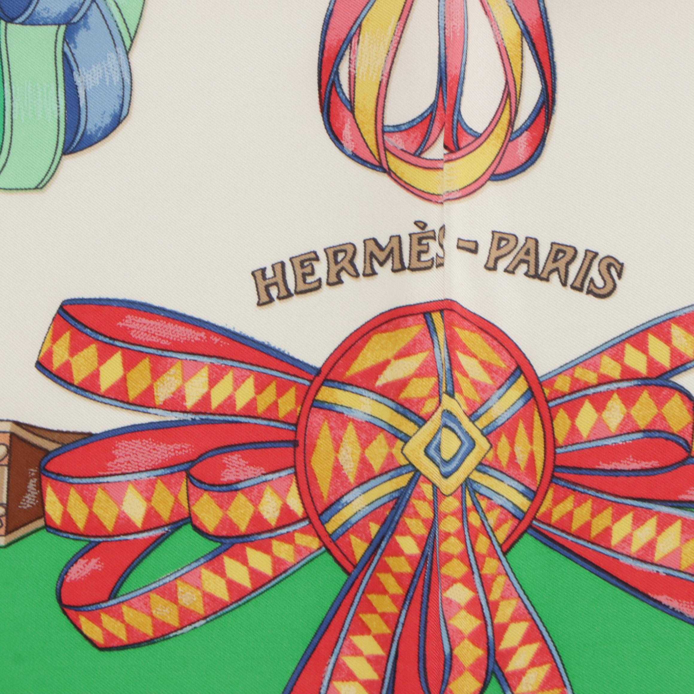 Hermès "Les Rubans Du Cheval" Silk Twill Scarf 90