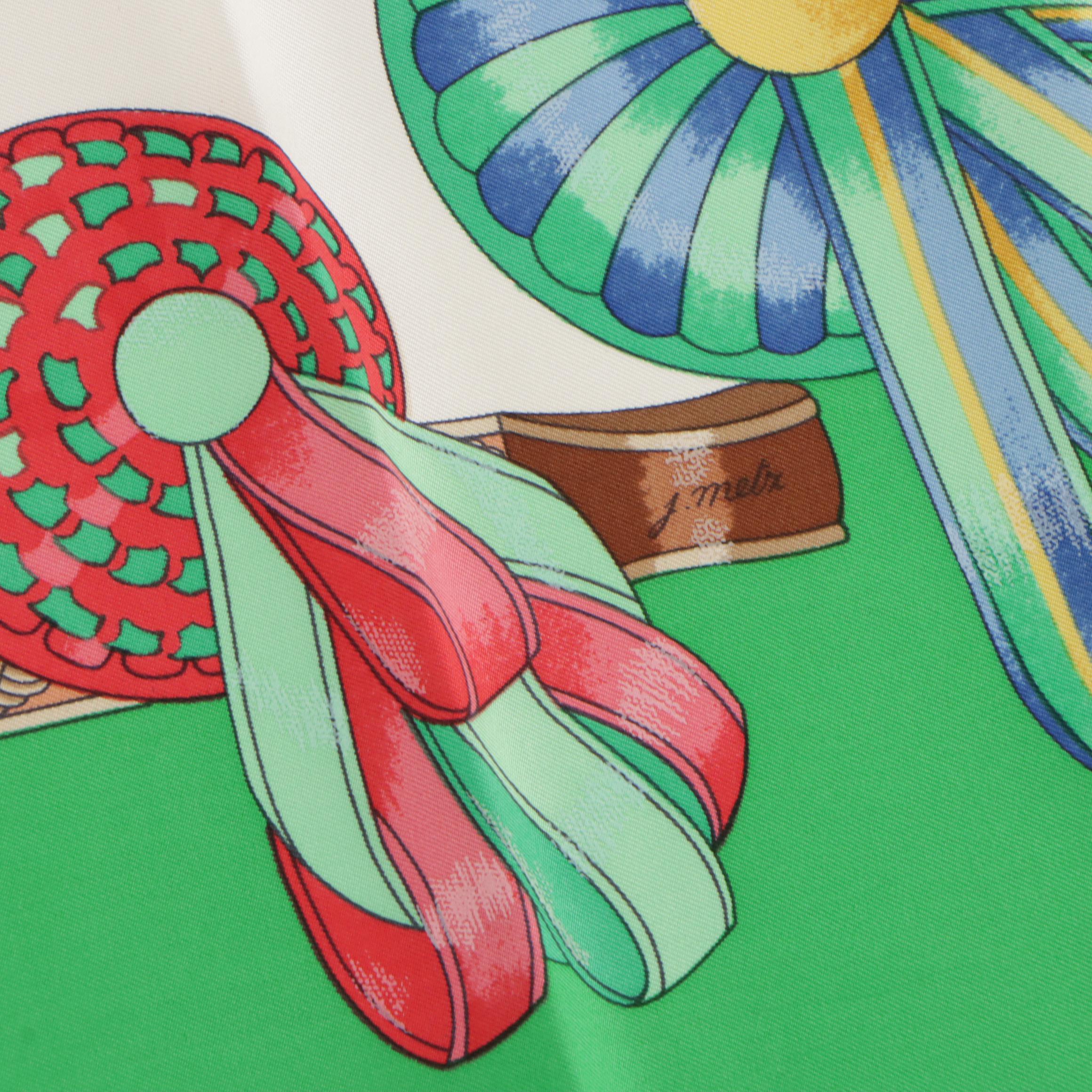 Hermès "Les Rubans Du Cheval" Silk Twill Scarf 90