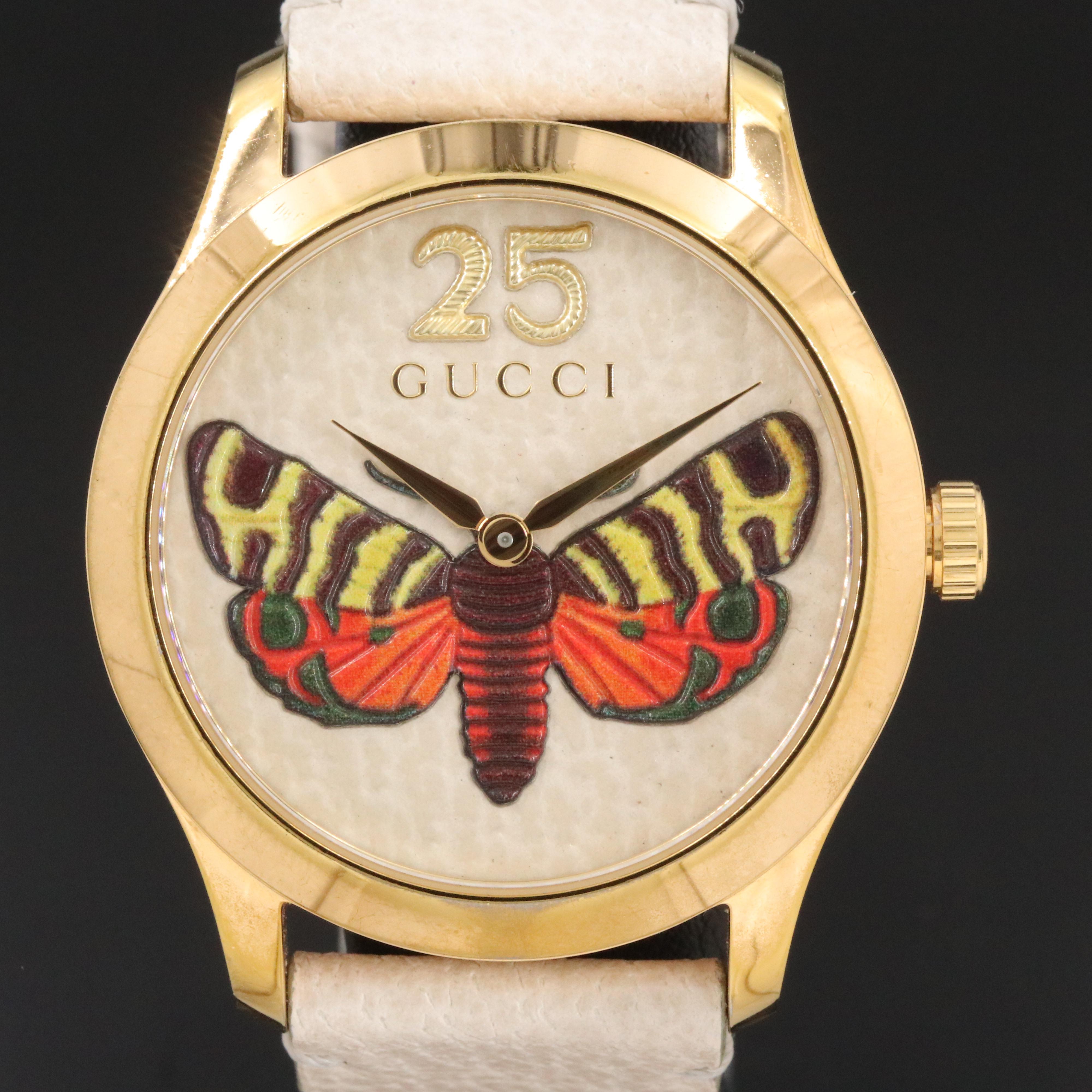 Gucci G-Timeless Moth Gold-Plated 38mm Quartz Watch 126.4