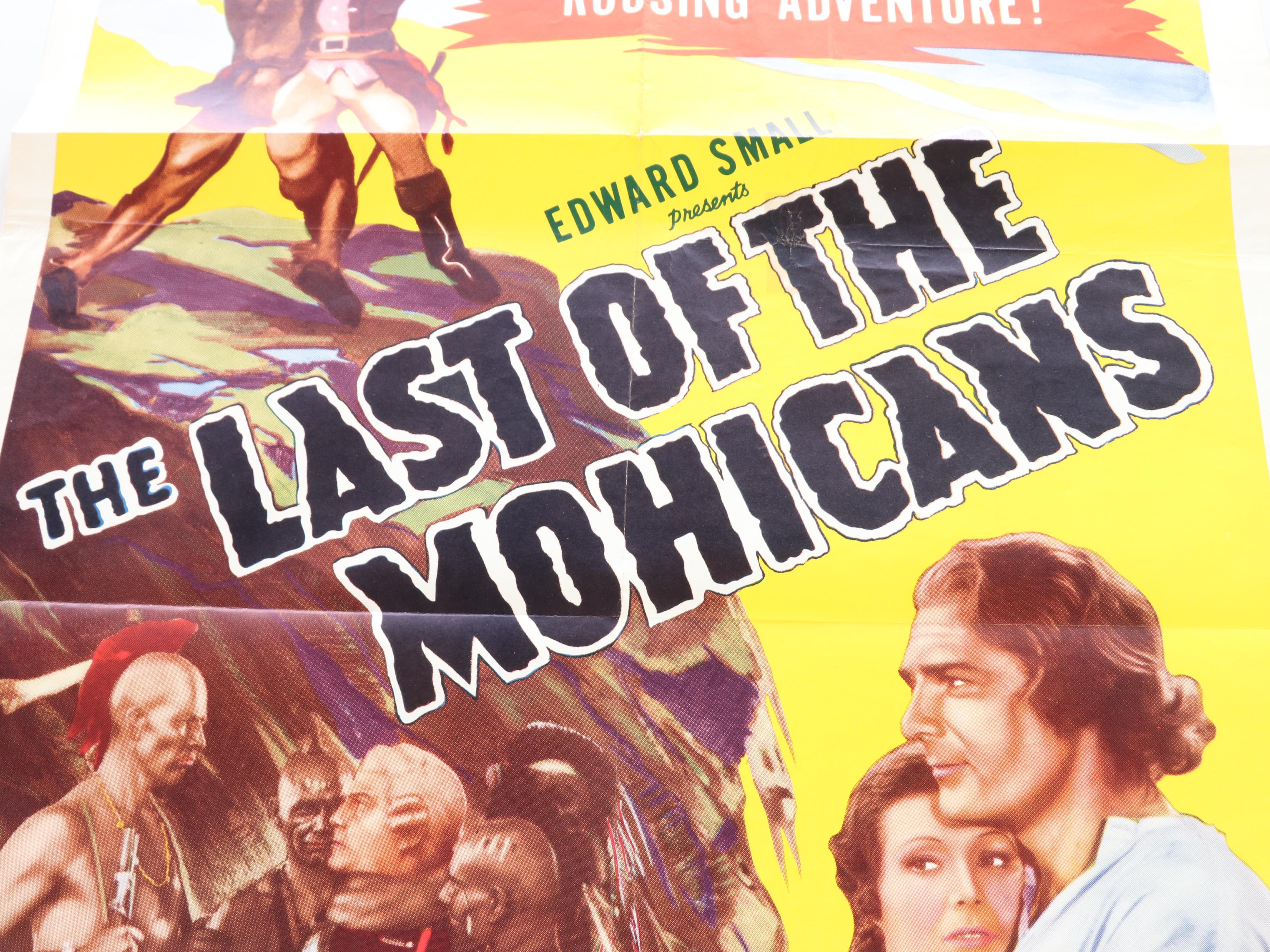 Movie Poster for "The Last of the Mohicans," Circa 1936