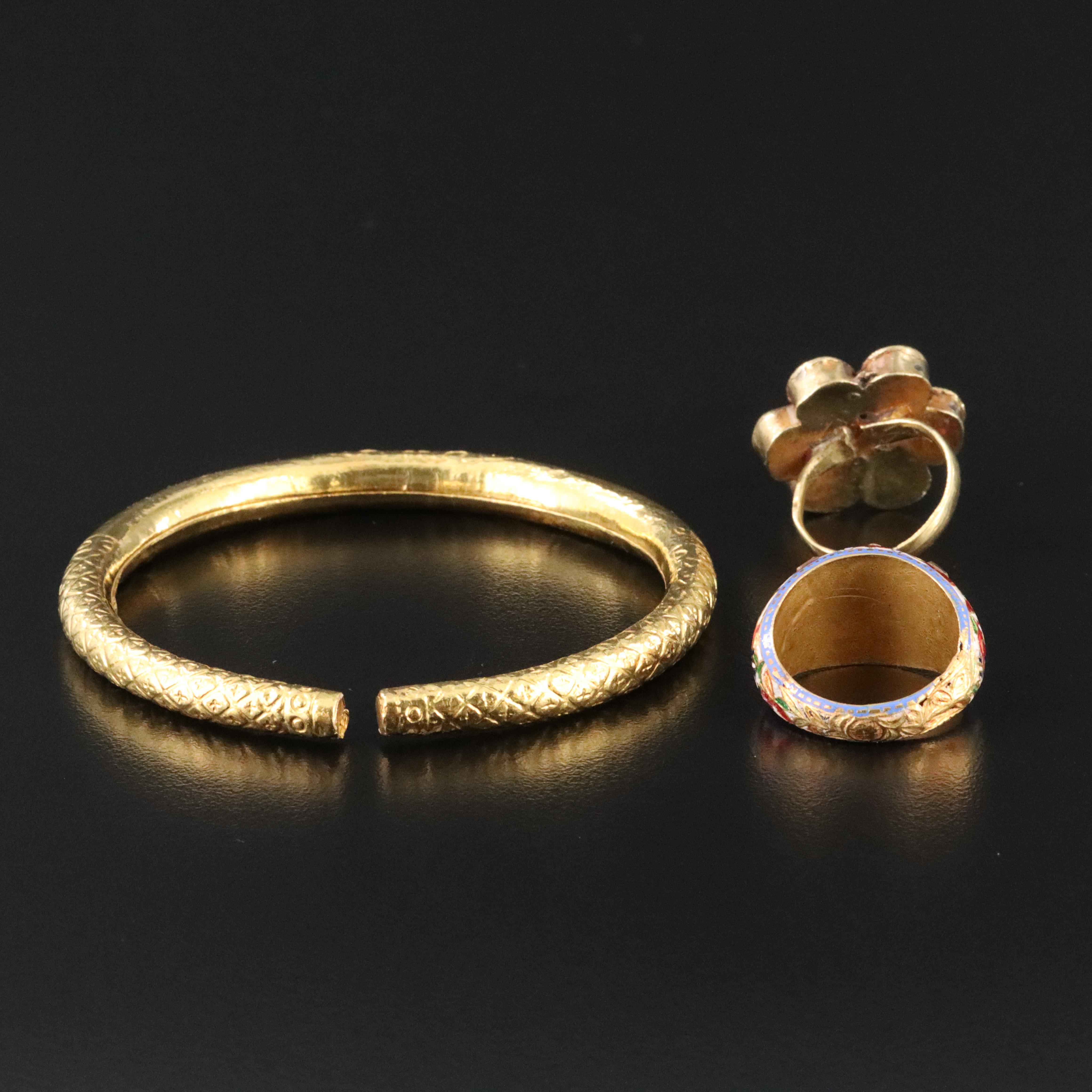 Indian Kundan Meena and Meenakari Jewelry Including Ruby, Diamond and Enamel