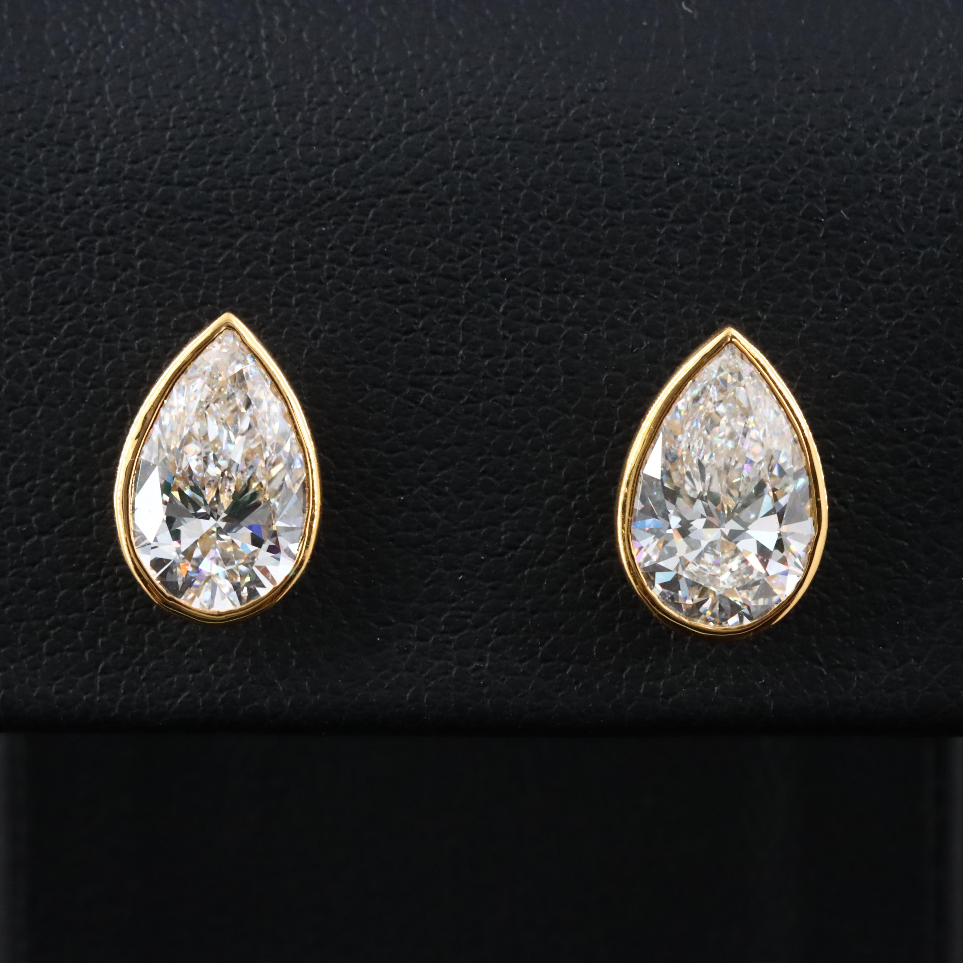 14K 4.10 CTW Lab Grown Diamond Stud Earrings with IGI Reports