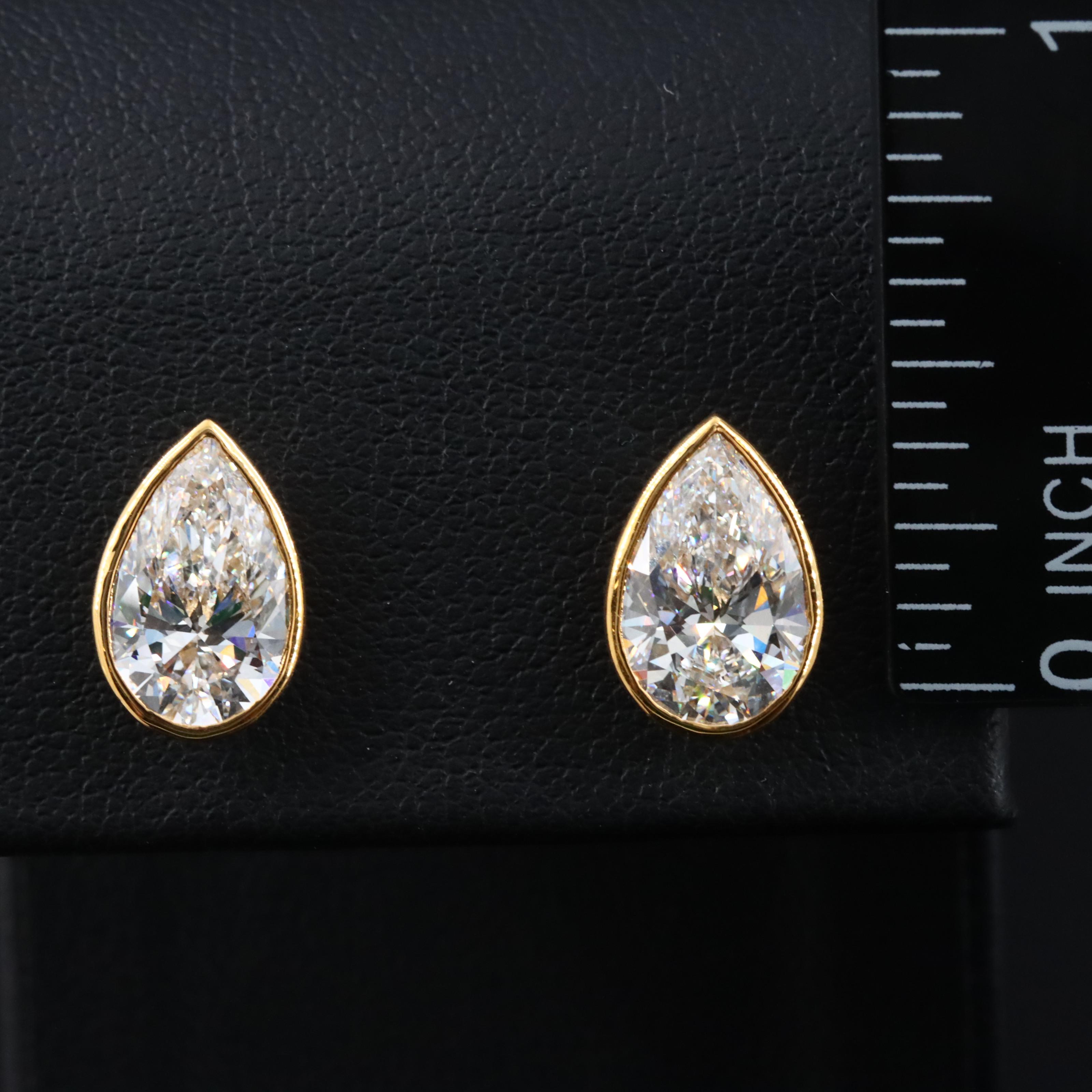 14K 4.10 CTW Lab Grown Diamond Stud Earrings with IGI Reports