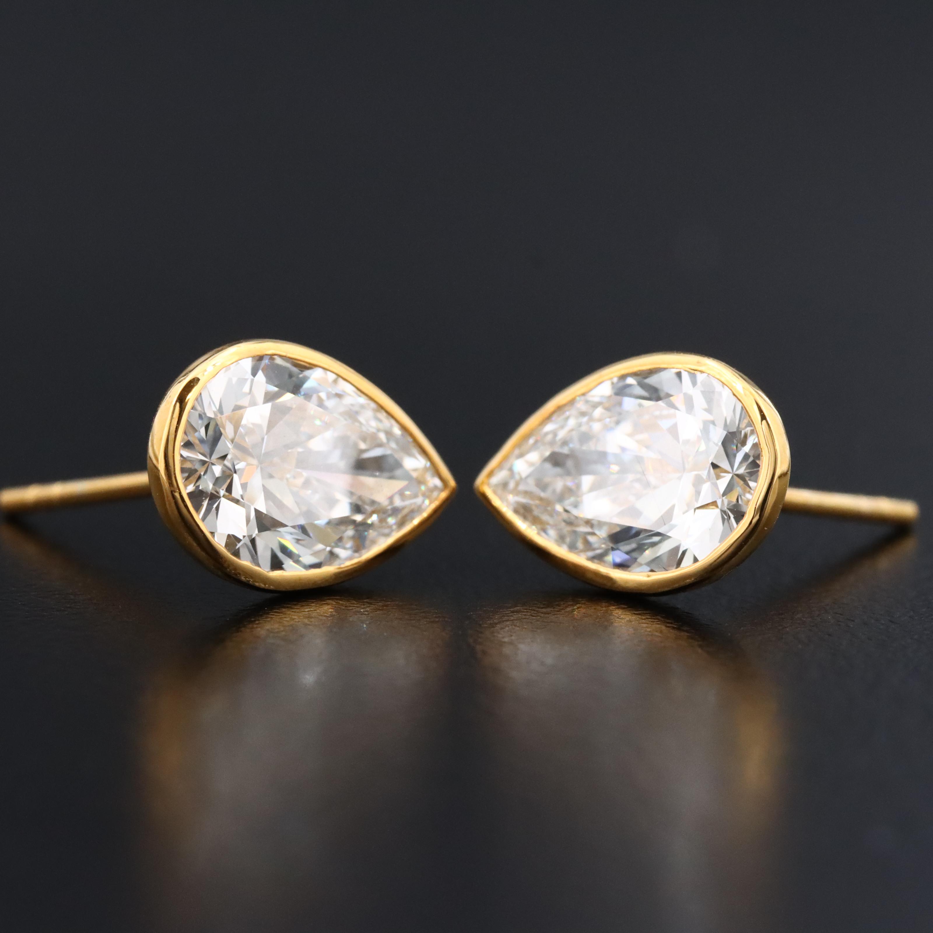 14K 4.10 CTW Lab Grown Diamond Stud Earrings with IGI Reports