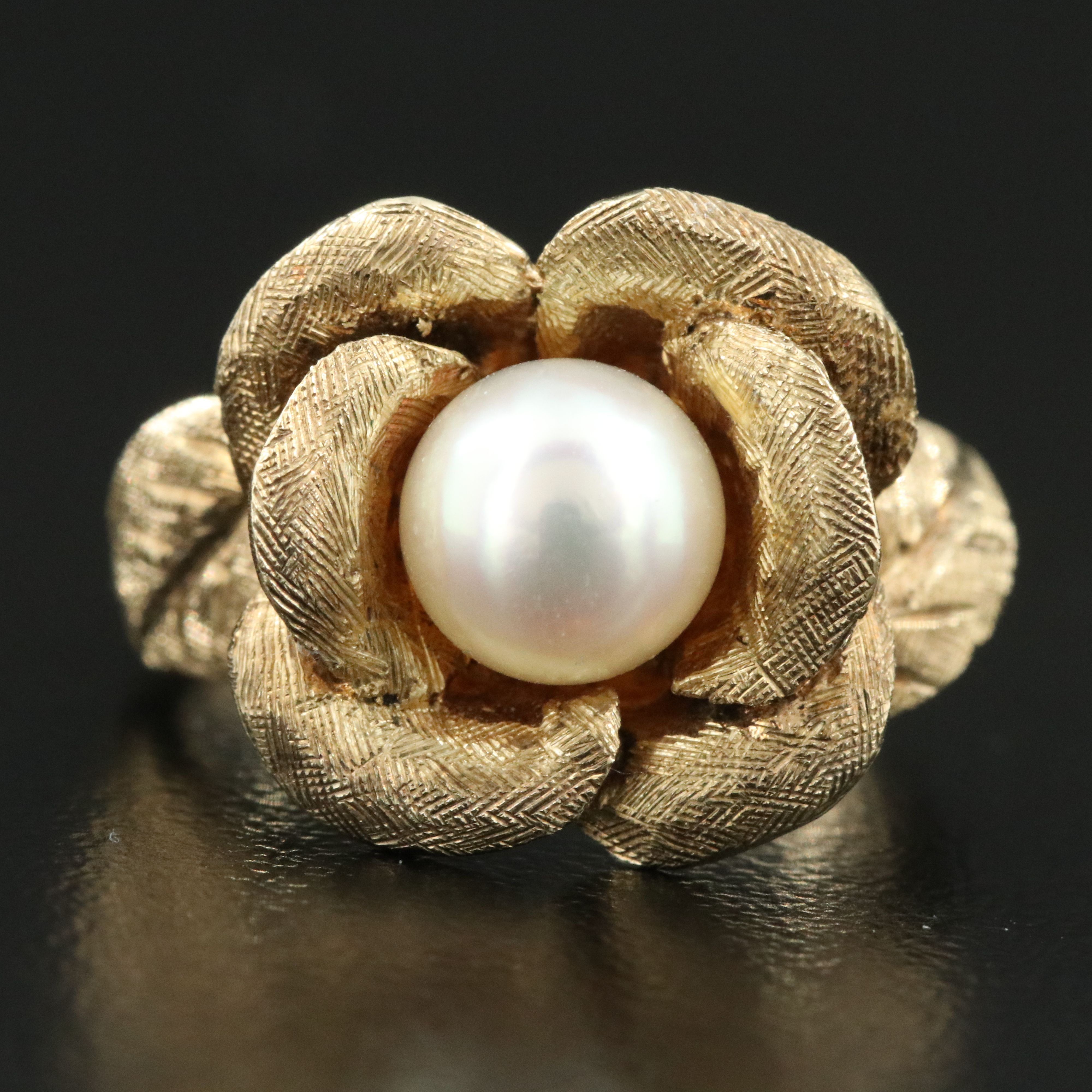 F. & F.  Felger 14K Pearl Rosette Ring