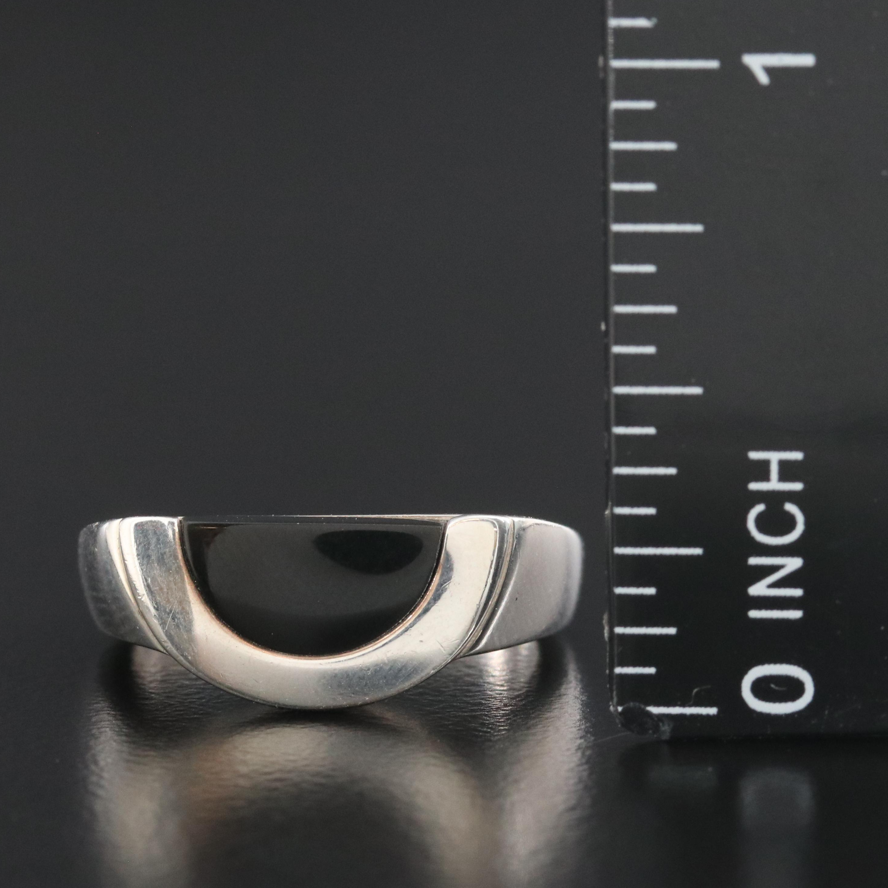 Movado Sterling Black Onyx Radius Ring
