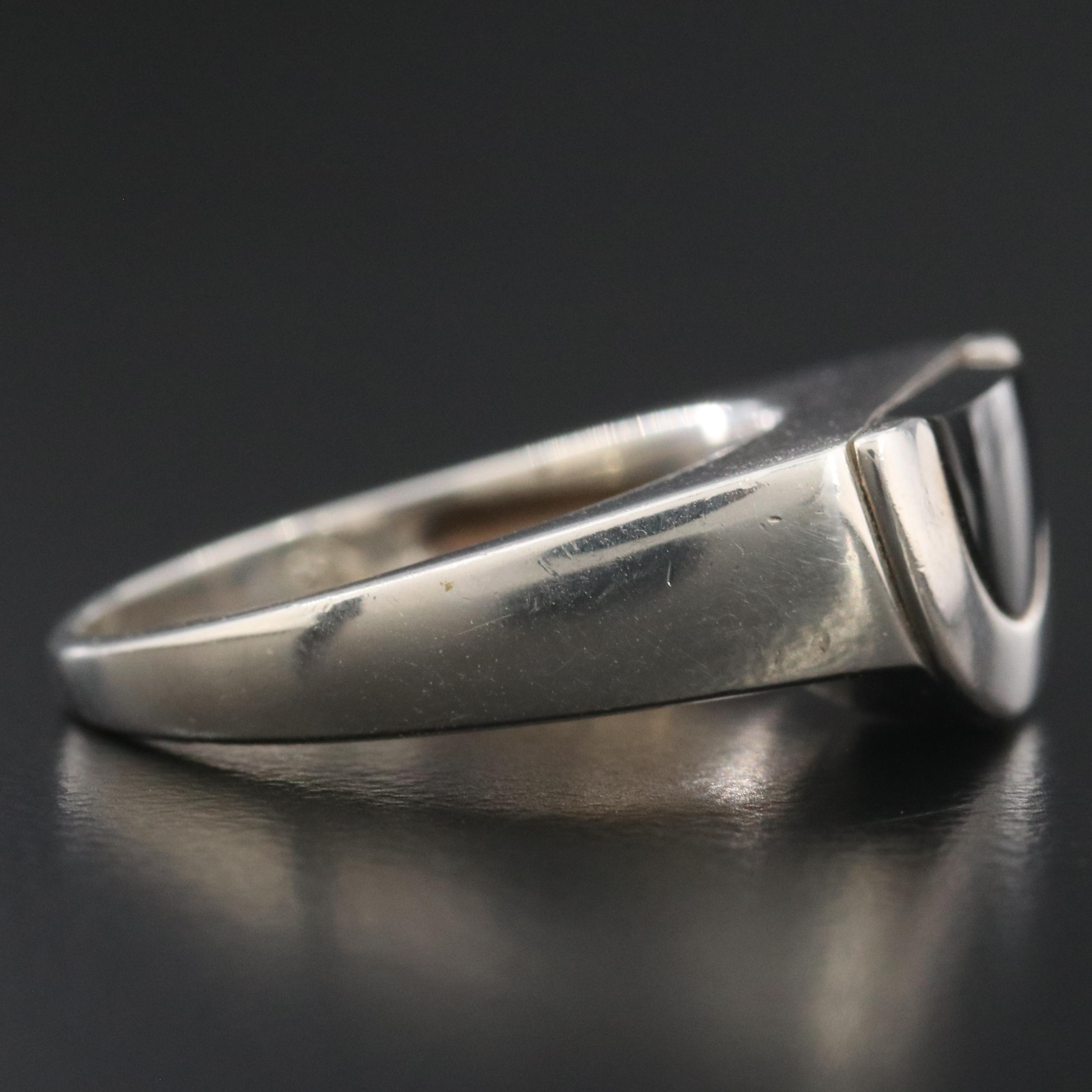 Movado Sterling Black Onyx Radius Ring