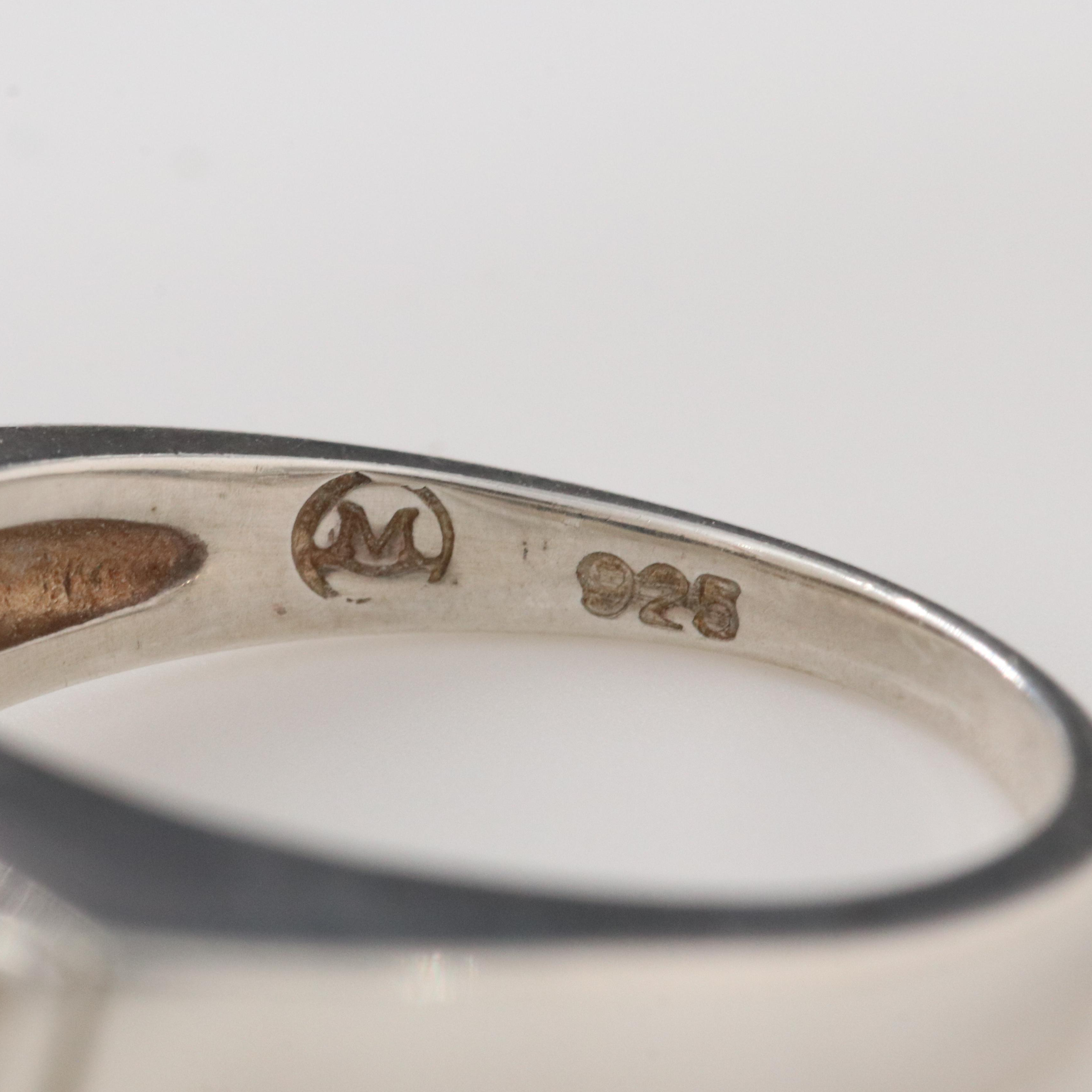 Movado Sterling Black Onyx Radius Ring