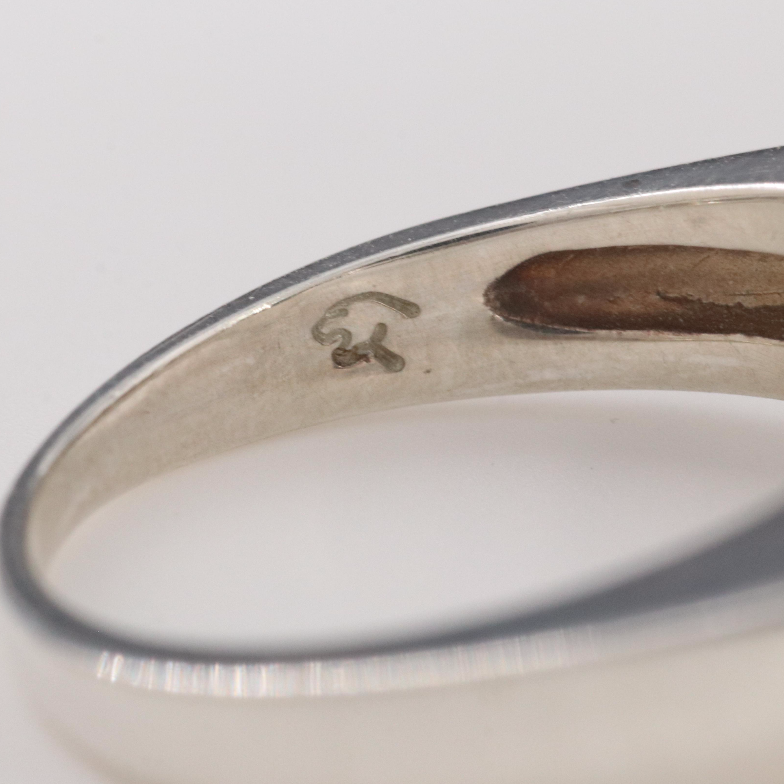 Movado Sterling Black Onyx Radius Ring