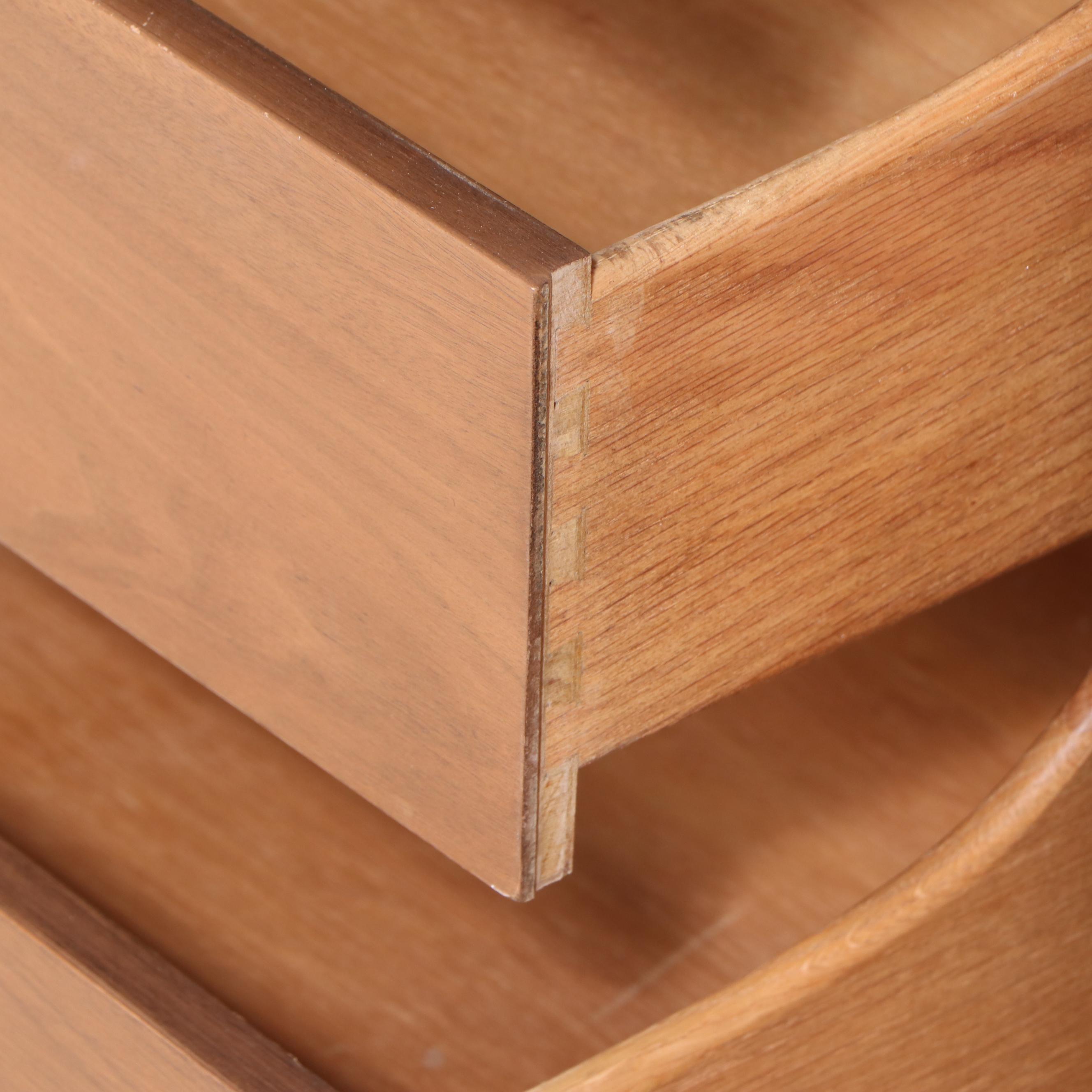 Mid Century Modern Style Paneled Front Walnut Cabinet, Mid to Late 20th C.