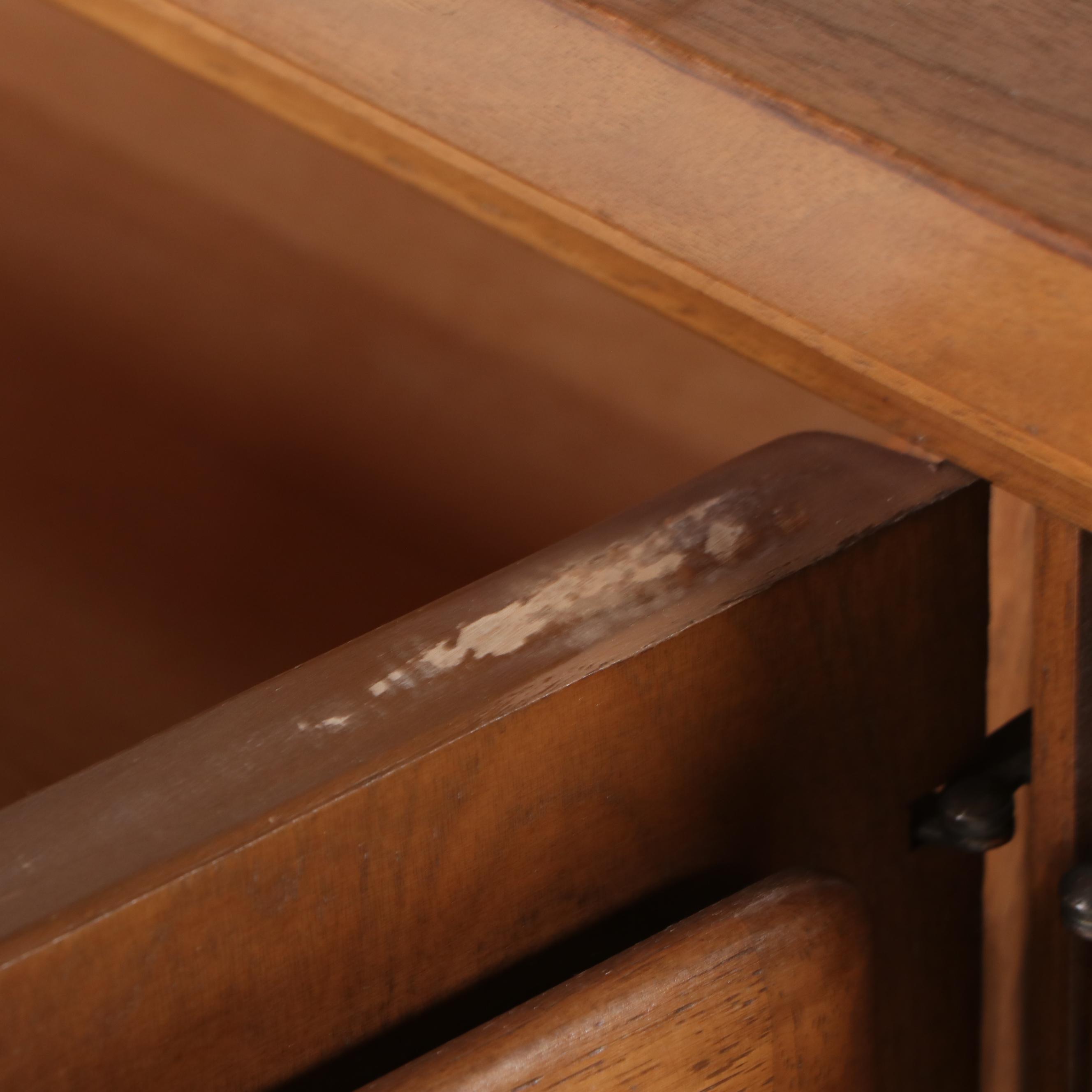 Mid Century Modern Style Paneled Front Walnut Cabinet, Mid to Late 20th C.