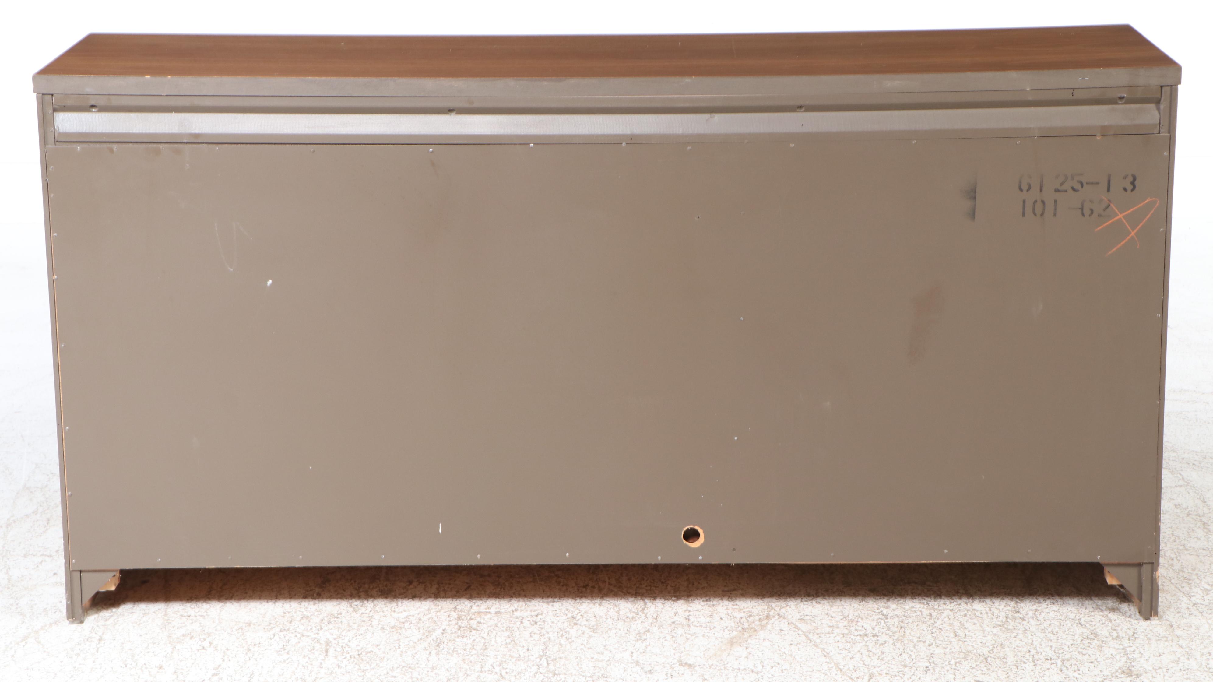 Mid Century Modern Style Paneled Front Walnut Cabinet, Mid to Late 20th C.