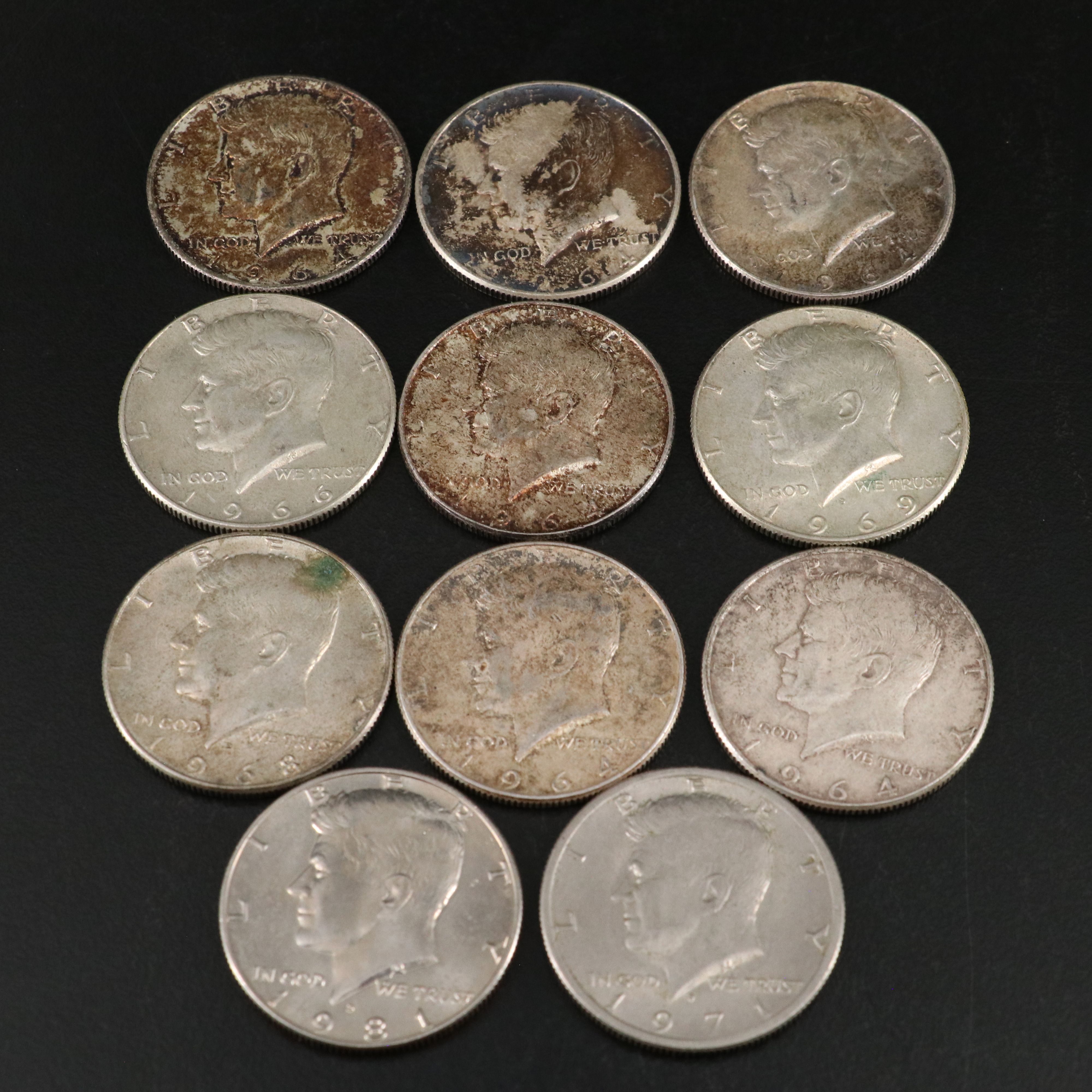 Silver Kennedy Half Dollars, and Rolls of Bicentennial Coins