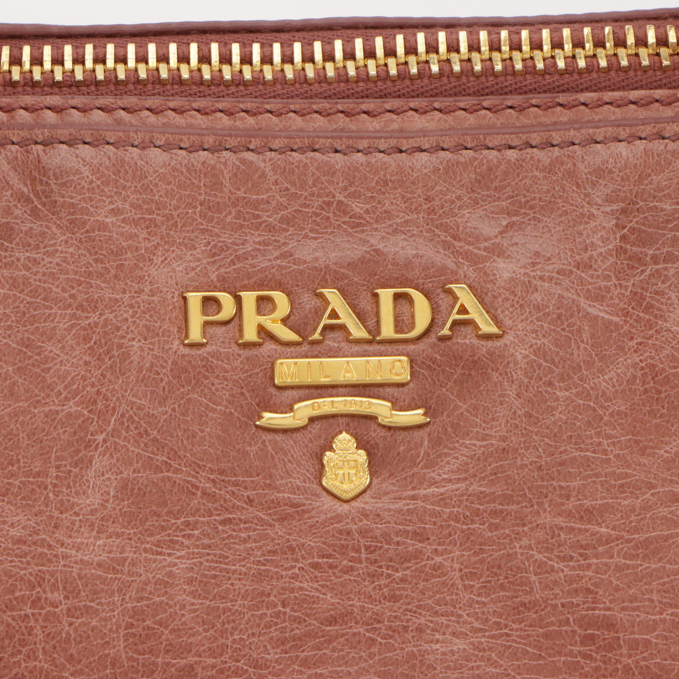 Prada Two-Way Satchel Bag in Antico Vitello Shine Leather